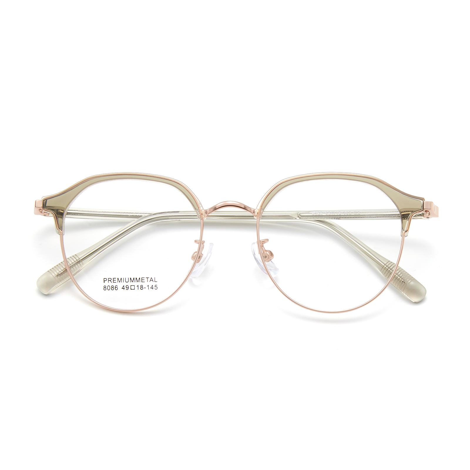 8086 Gafas de aleación con montura ovalada de lectura diaria