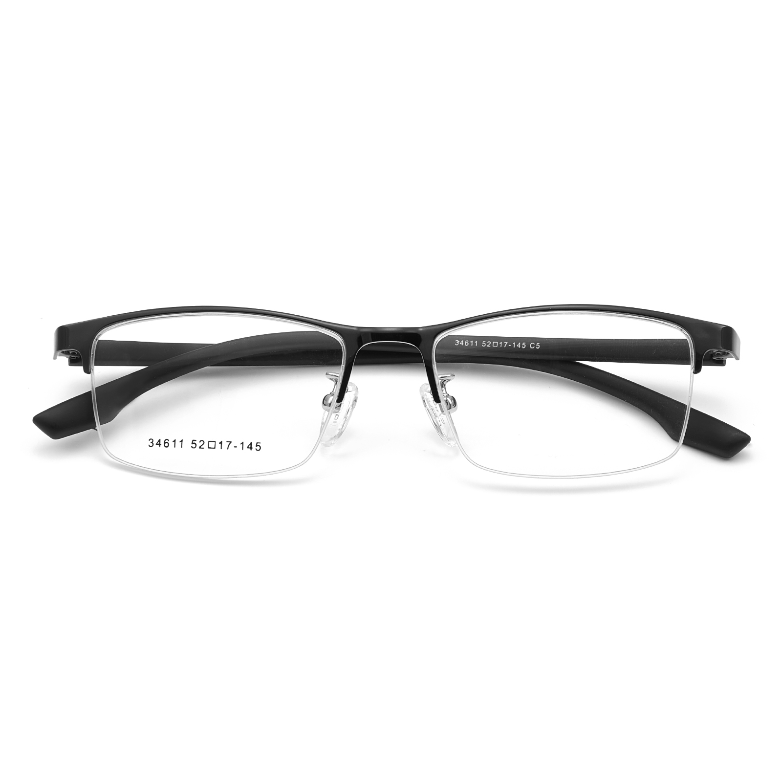 34611 Gafas minimalistas de aleación hipoalergénicas de media montura
