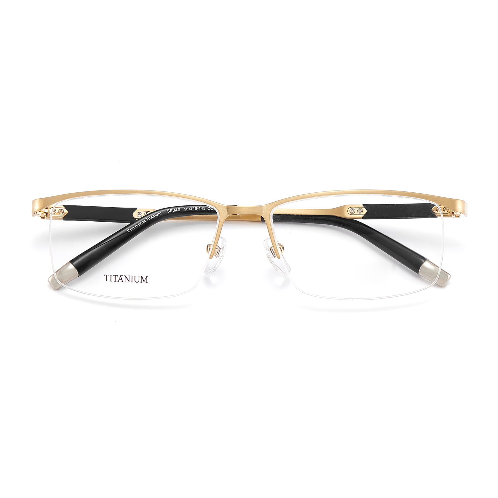 Gafas de titanio puro no deformables de media montura de alta gama S9049