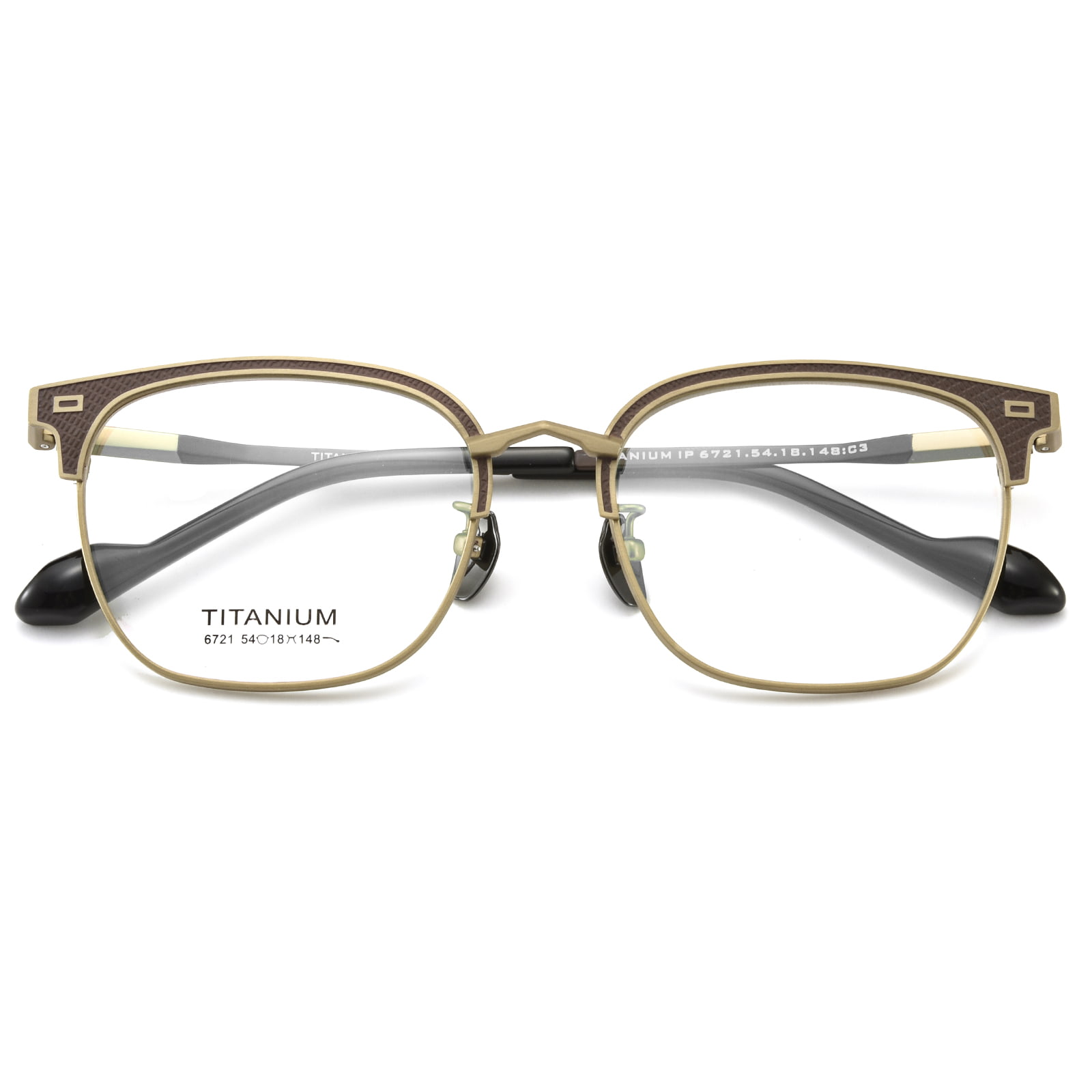 6721 Gafas de titanio puro galvanizadas resistentes que no se decoloran