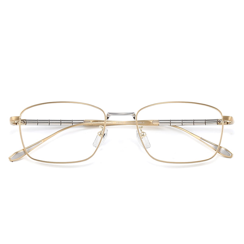 S9072 Gafas redondas de titanio puro Elite de bambú
