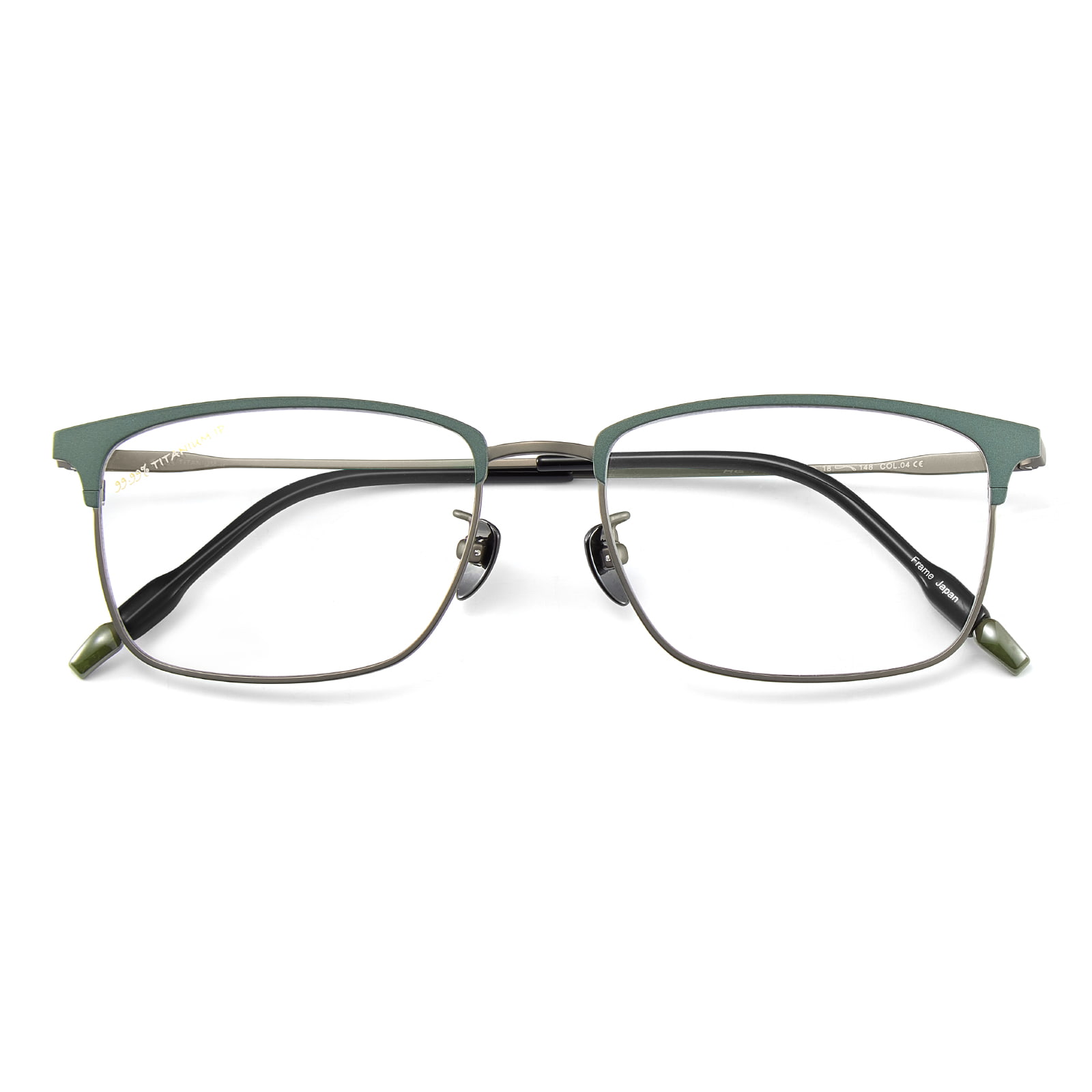 9727 Gafas de titanio puro con montura ultrafina en forma de ceja de dos tonos