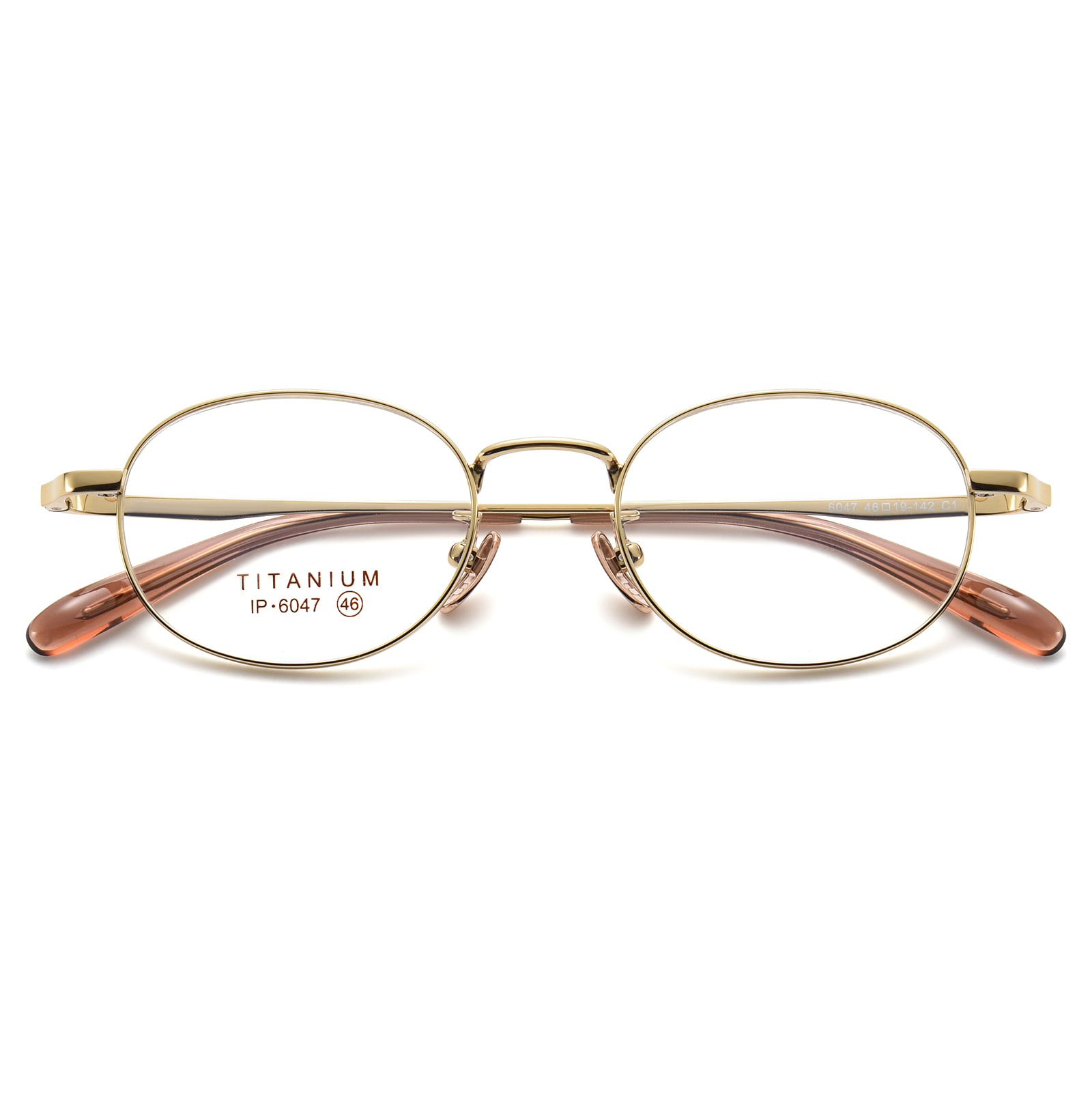 6047 Gafas de titanio puro, exquisitas, no alergénicas, de montura ancha