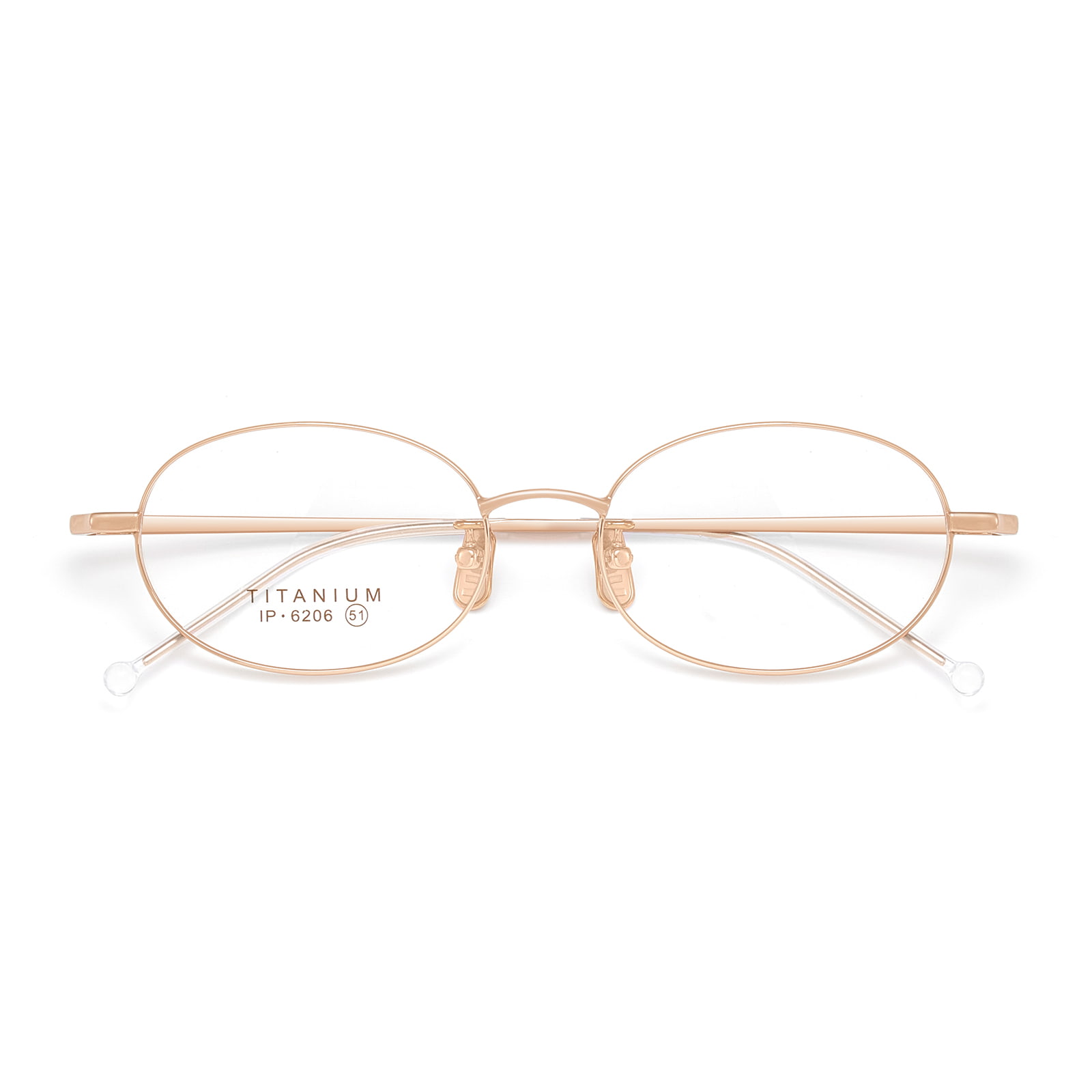 6206 Gafas de titanio puro de expansión hacia afuera curvadas suaves