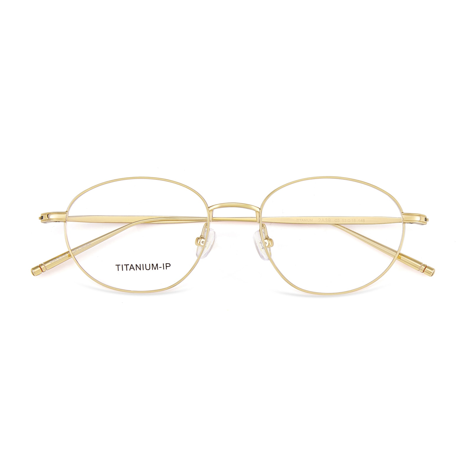 2A39 Gafas de titanio puro con almohadillas nasales ajustables y montura estrecha
