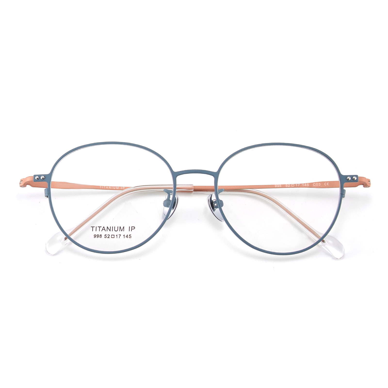 998 Marco ultrafino Placa de cristal Cubierta de pie Gafas de titanio puro