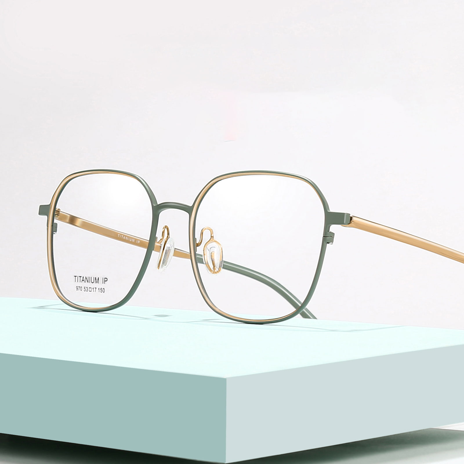 970 Gafas de titanio puro, delicadas, sin rastro y resistentes al sudor