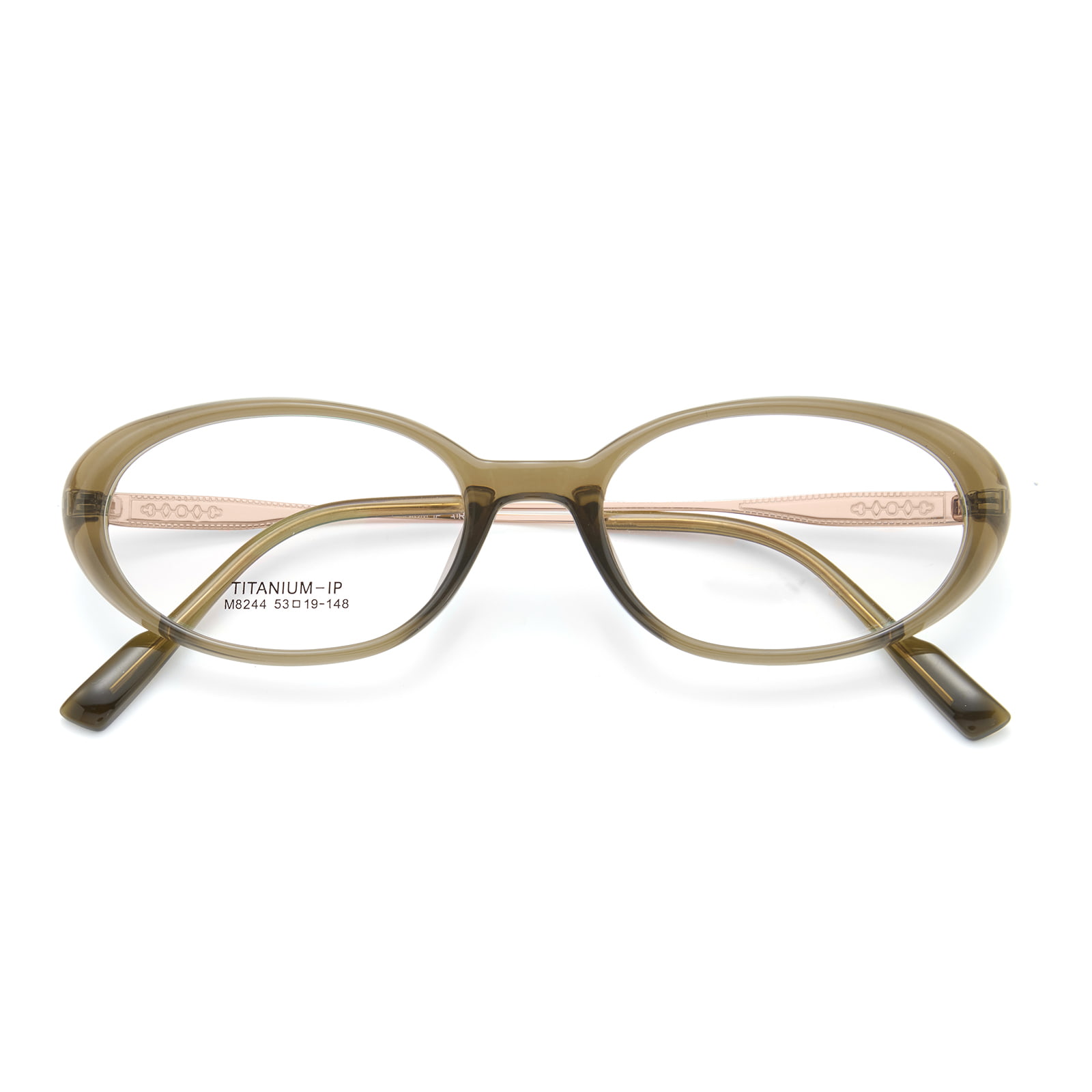 M8244 Gafas ovaladas de titanio β resistentes a la corrosión y con montura ancha
