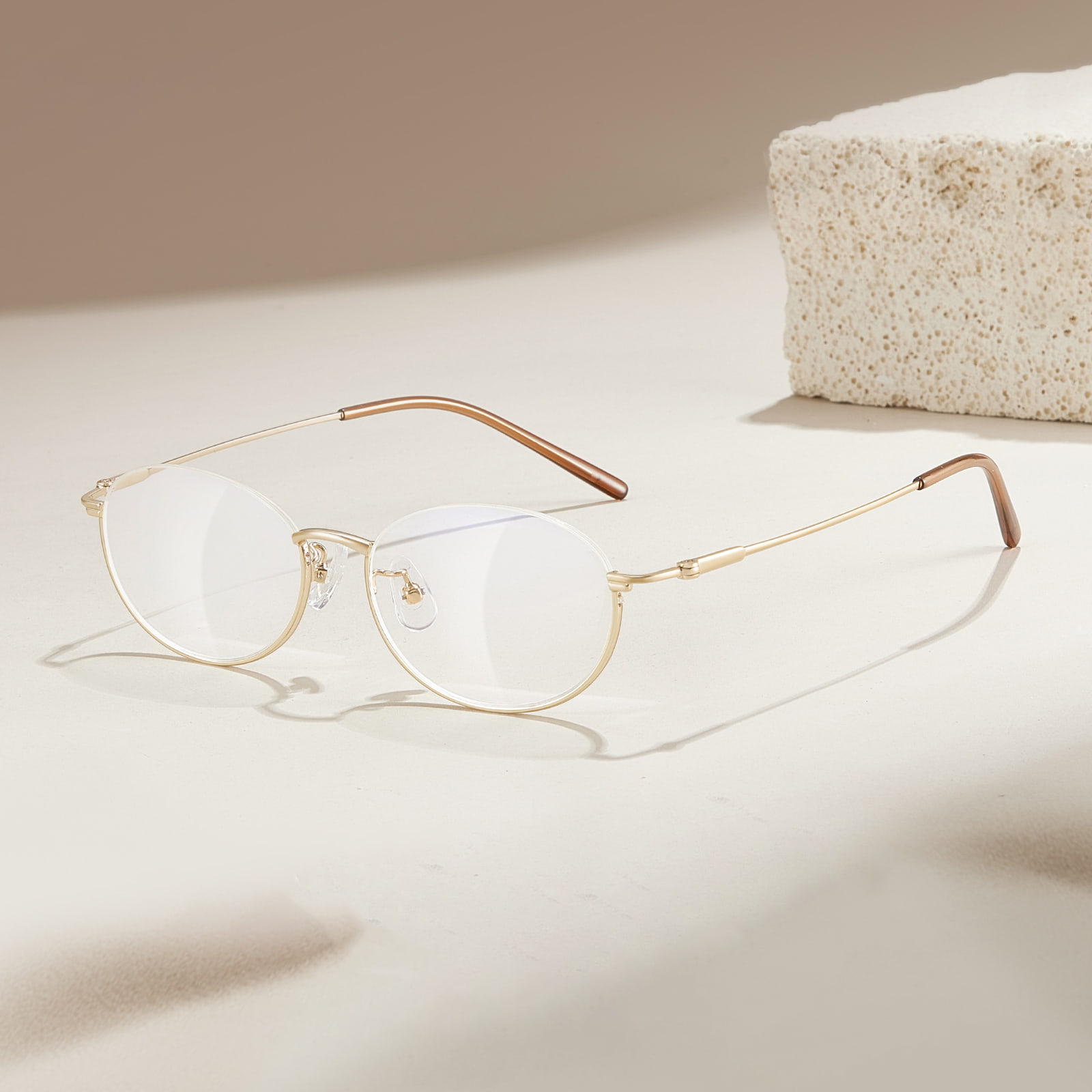 58201 Exquisitas gafas de aleación de media montura invertida