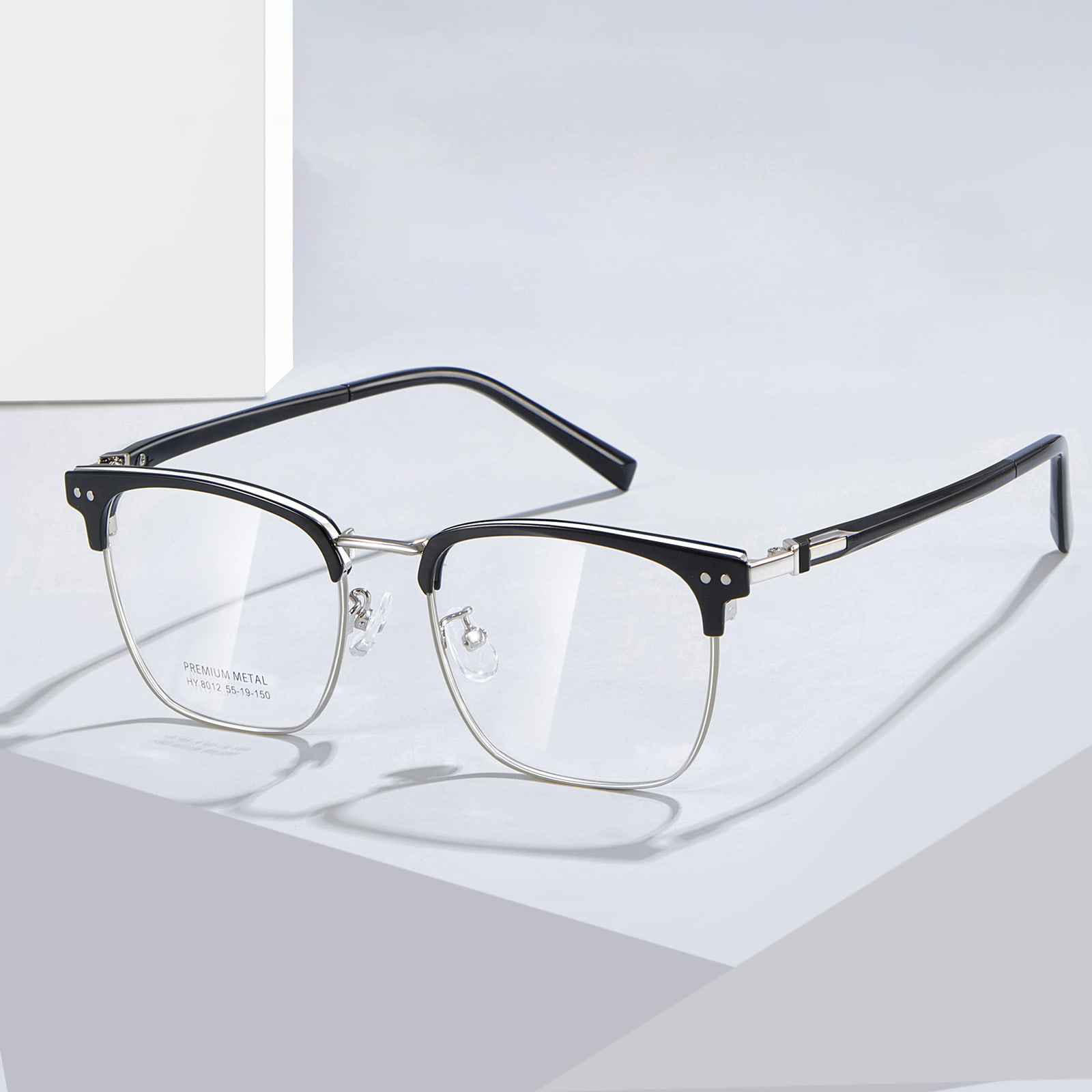 8012 Gafas minimalistas de aleación con presión nasal