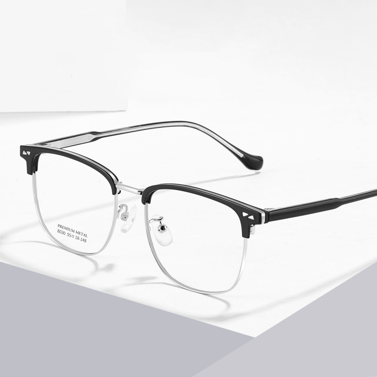 Gafas de aleación con tira de metal integradas para empresas 8030