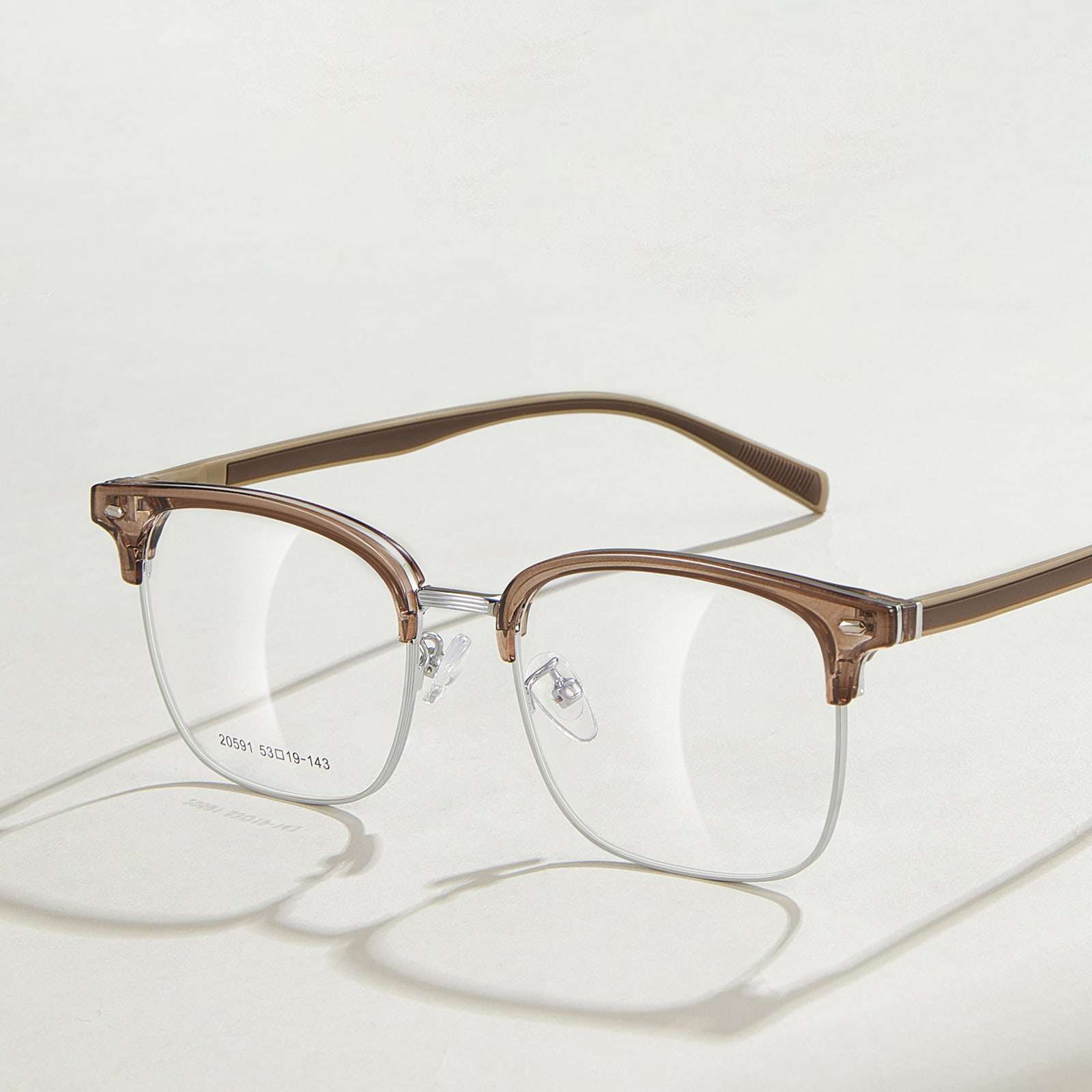 20591 Gafas informales de aleación con patillas de acero y plástico