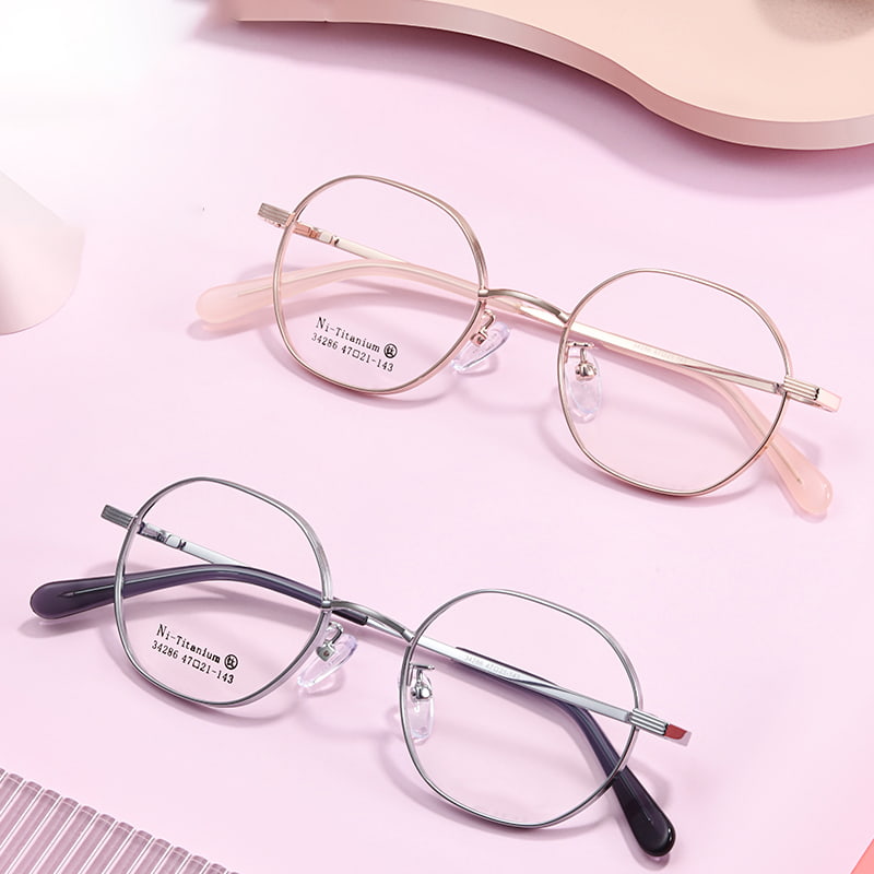 34286 Gafas casuales de aleación poligonal