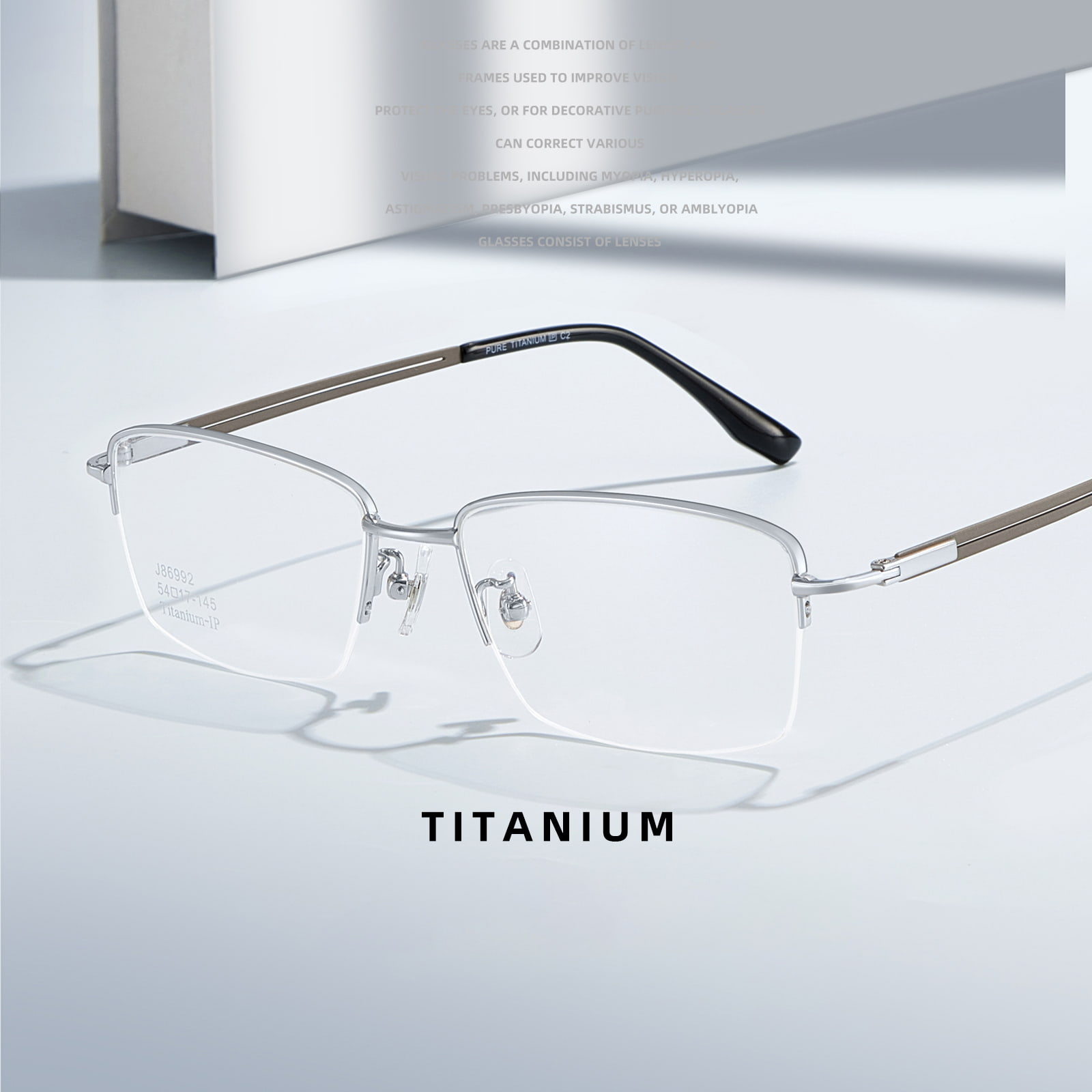 86992 Gafas multicolores de titanio puro que no presionan las orejas