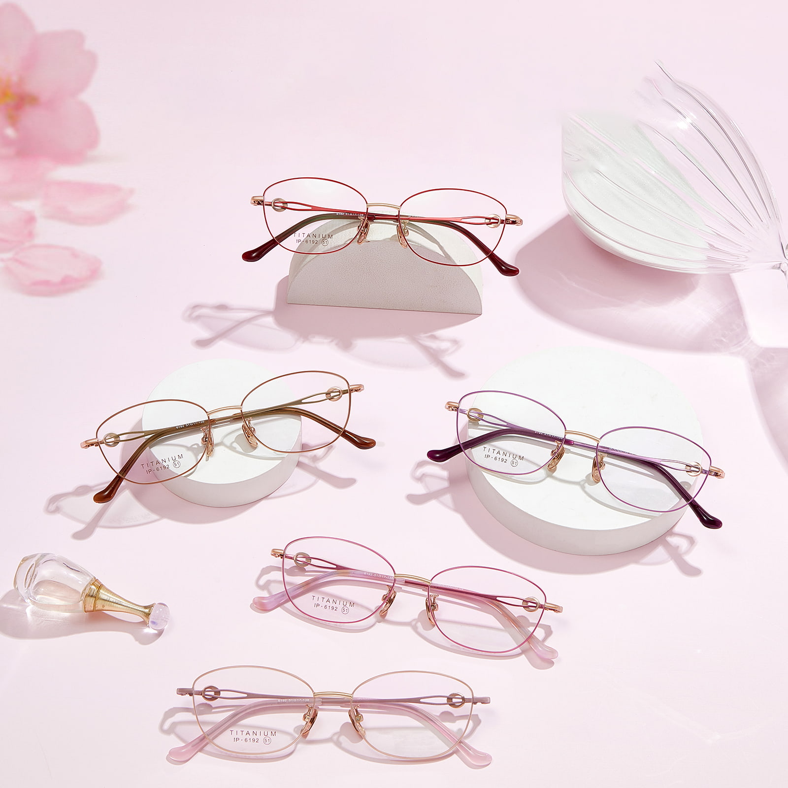6192 Gafas de titanio puro de diamante fino no deformadas con montura pequeña