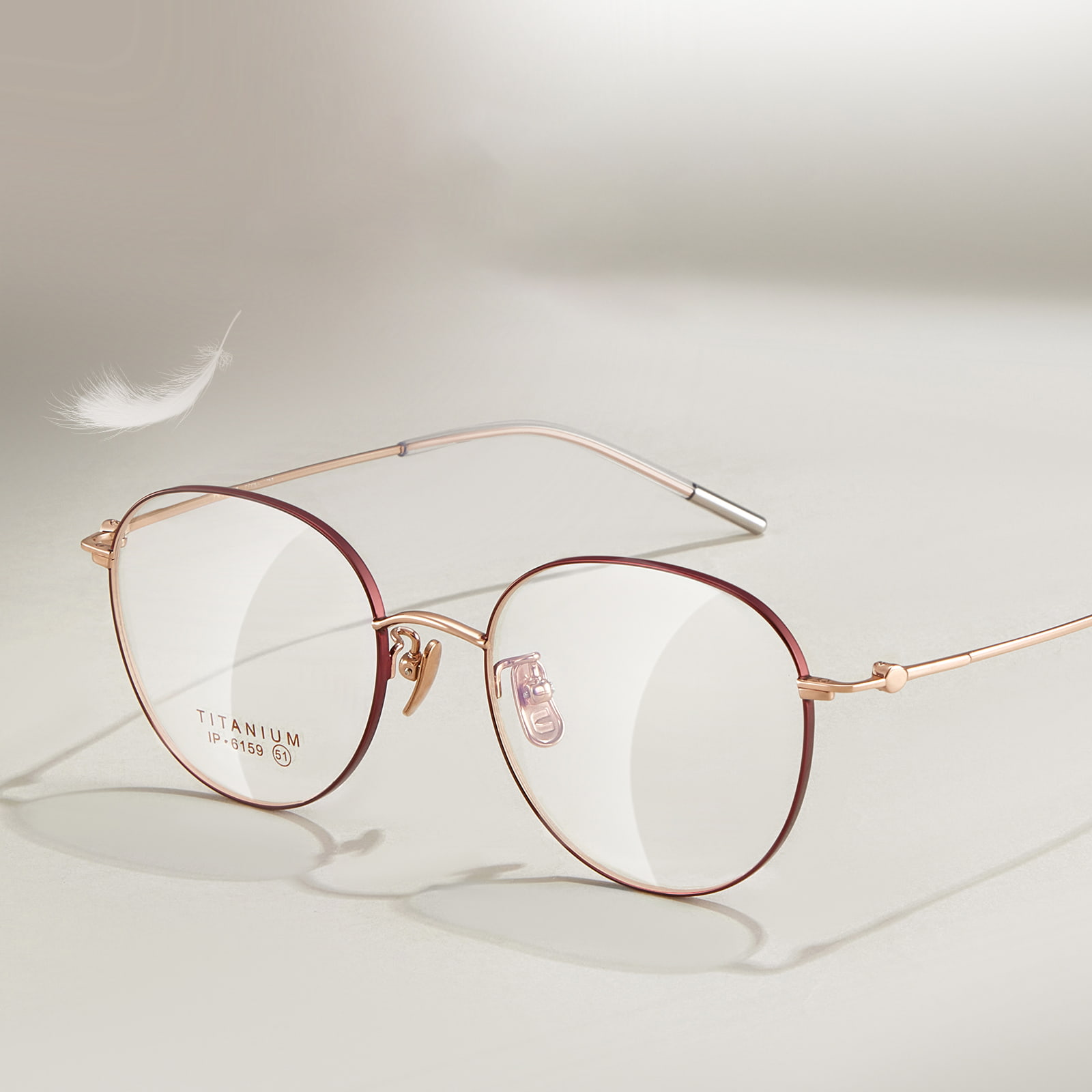 6159 Gafas ovaladas finas de titanio