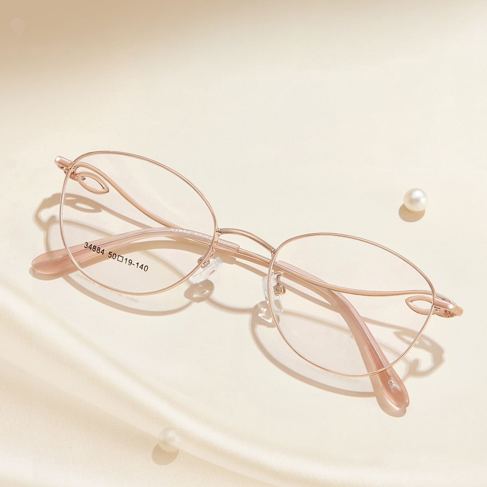 34884 Gafas de aleación talladas de doble cara suaves