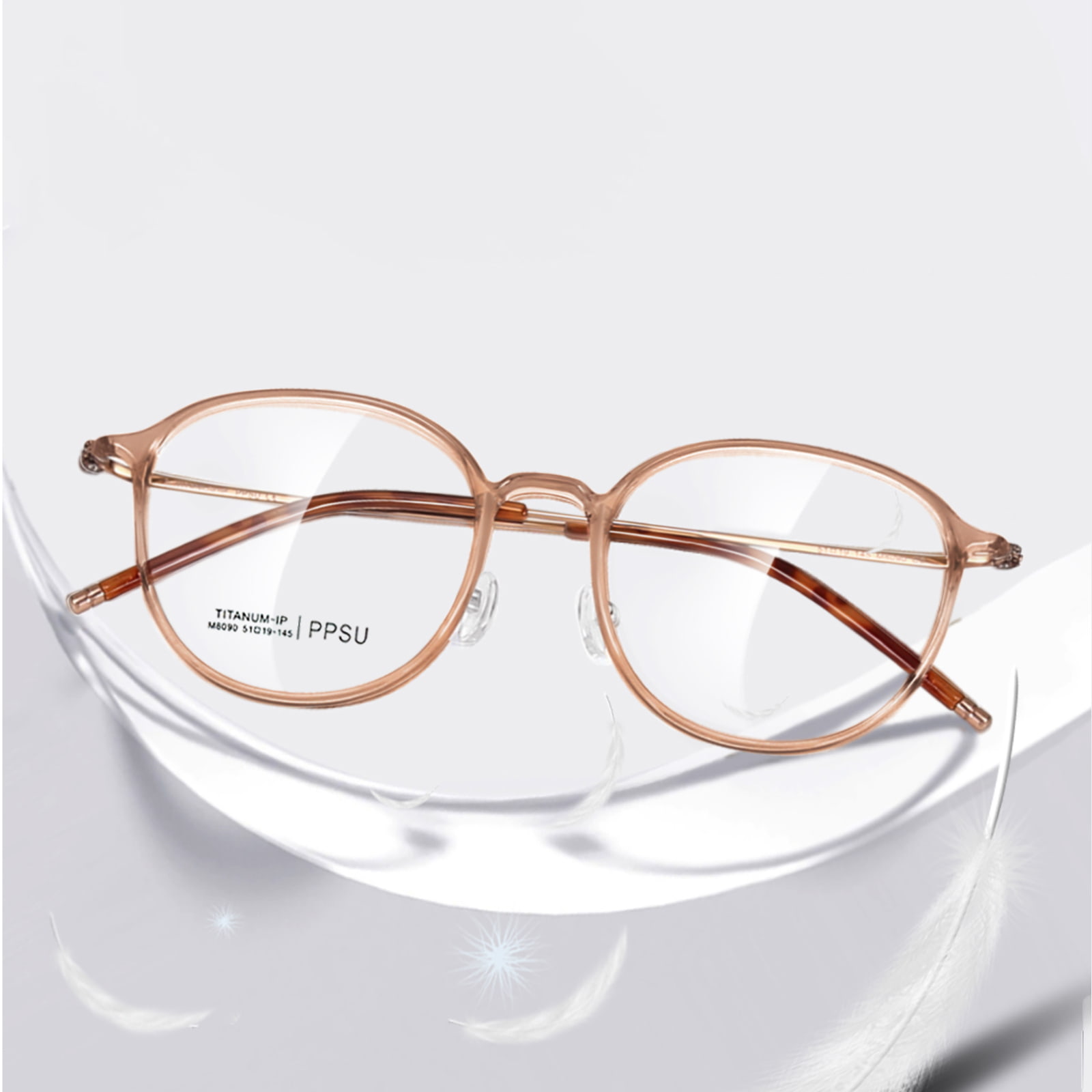 Gafas de titanio β resistentes a altas temperaturas clásicas con montura redonda M8090