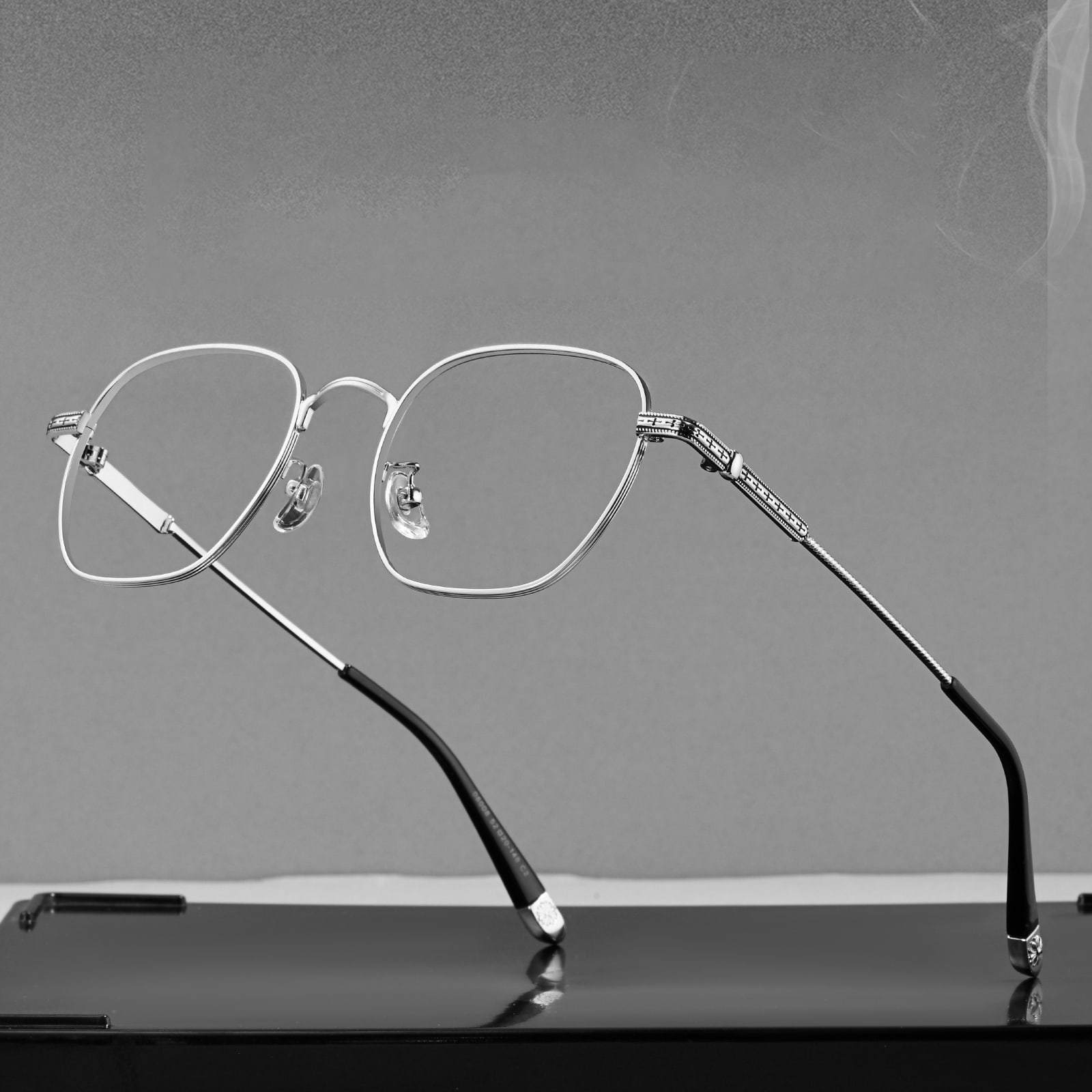 08008 Gafas de aleación cepilladas antiguas únicas