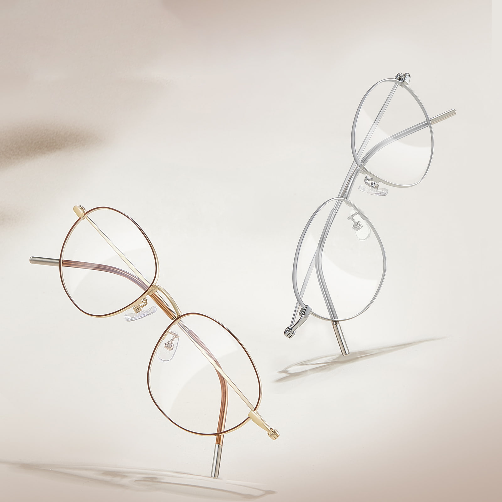 58161 Gafas de aleación asimétricas con montura estrecha y respetuosas con la piel