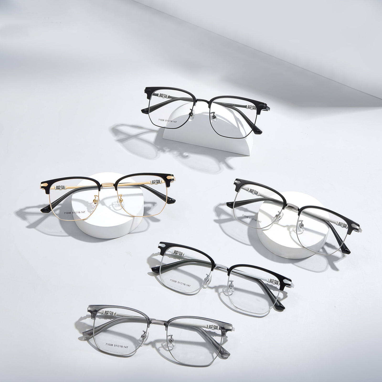 71038 Gafas casuales de aleación antifatiga ocular