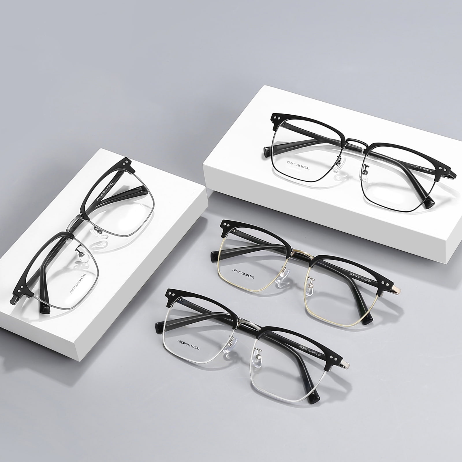 8012 Gafas minimalistas de aleación con presión nasal