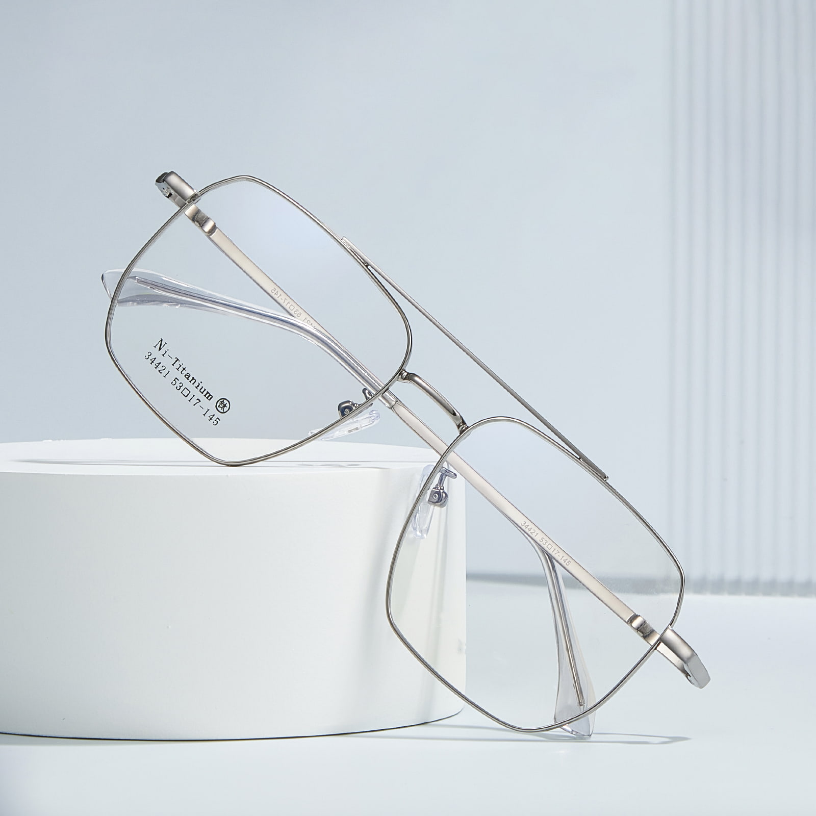 34421 Gafas de aleación esmeriladas de doble haz con montura cuadrada