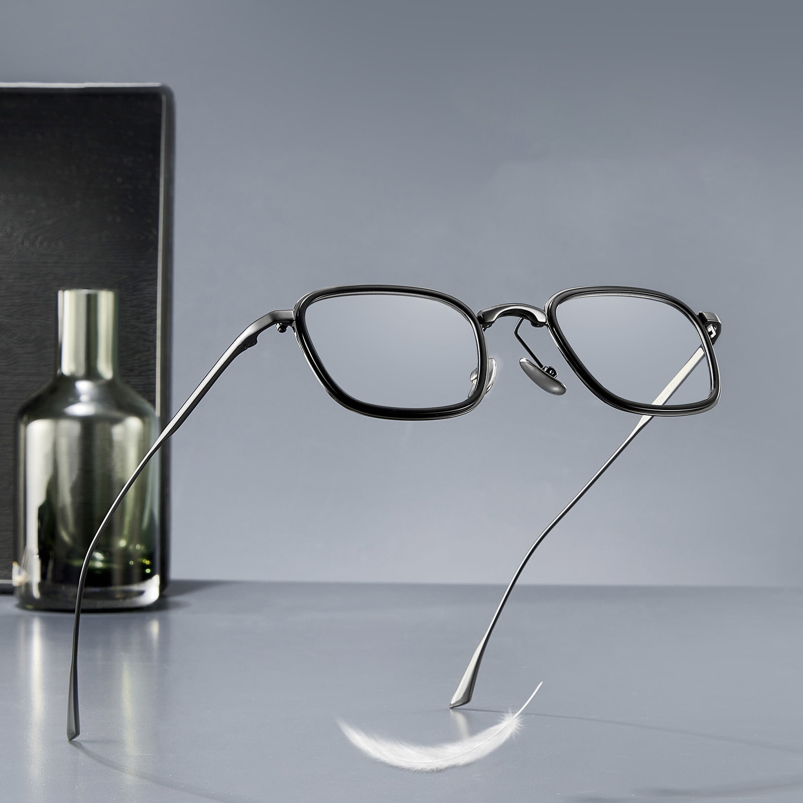 19052 Gafas de titanio puro únicas y sin presión de estilo japonés