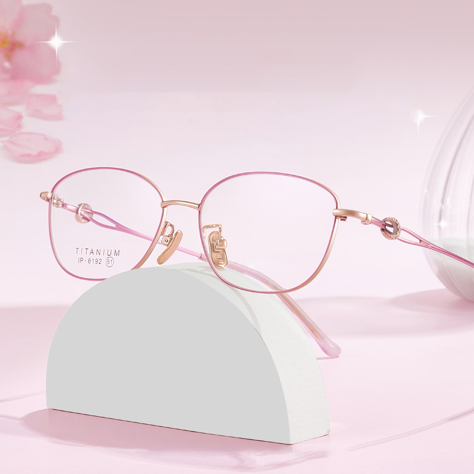 6192 Gafas de titanio puro de diamante fino no deformadas con montura pequeña