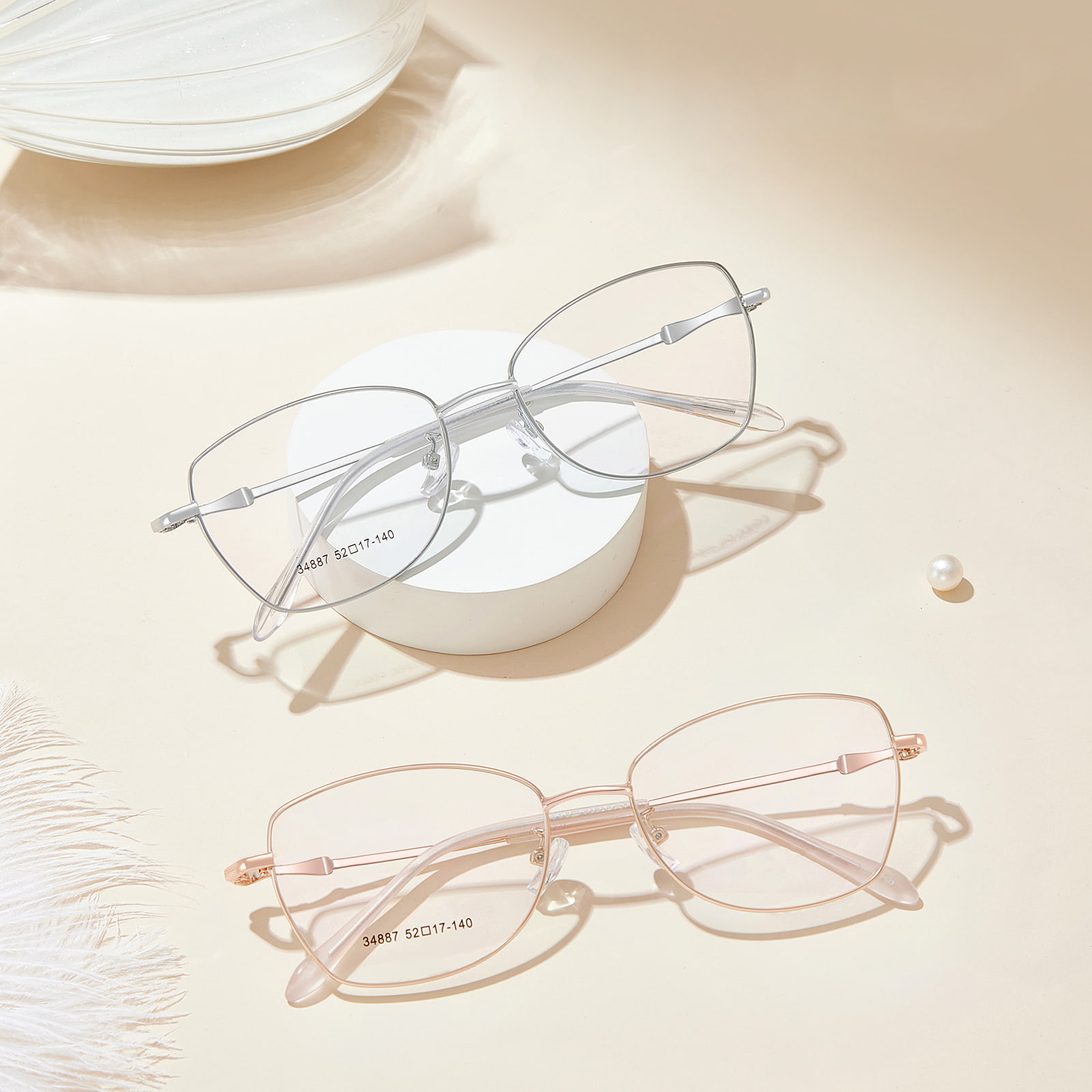 34887 Gafas de aleación cómodas, hipoalergénicas y dulces
