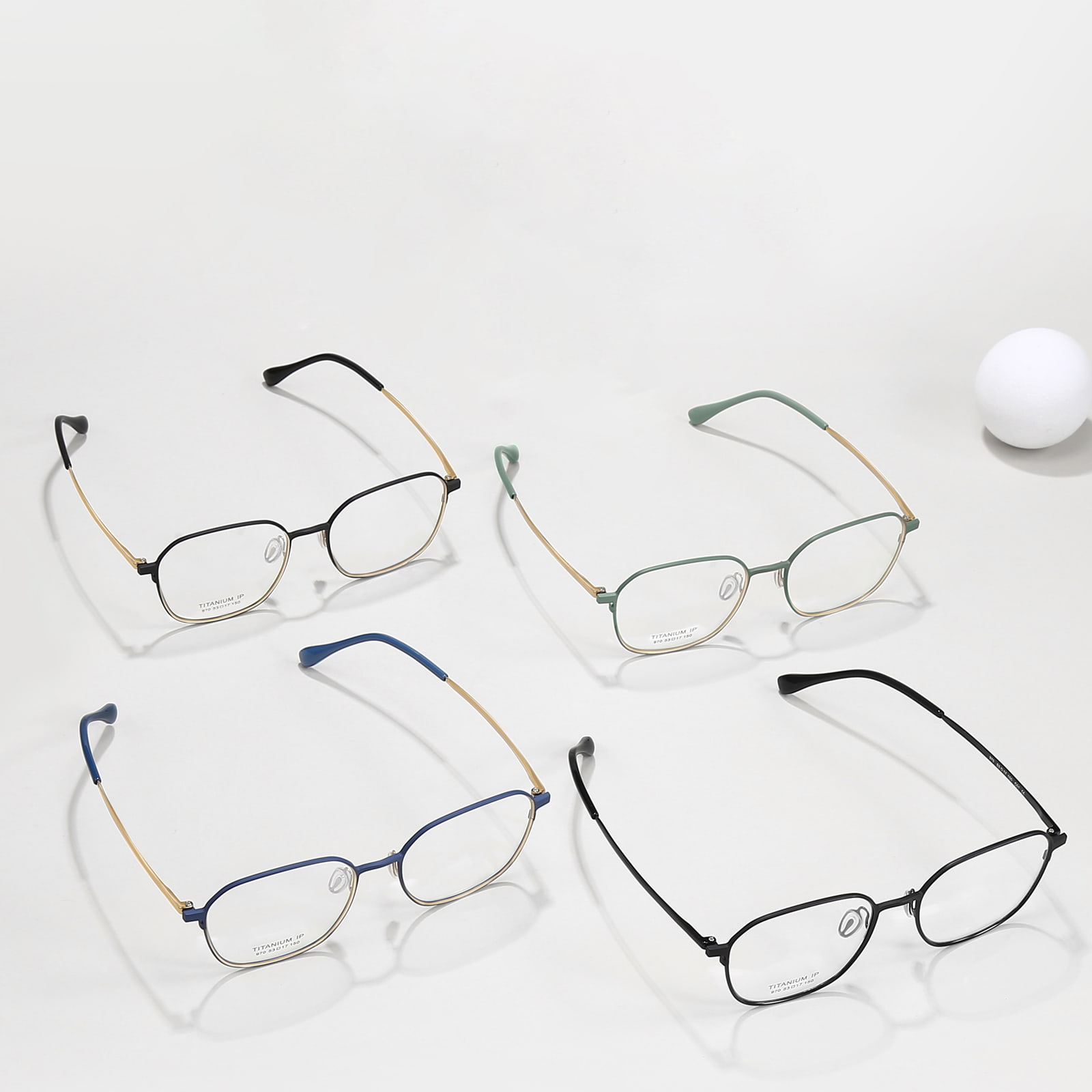 970 Gafas de titanio puro, delicadas, sin rastro y resistentes al sudor