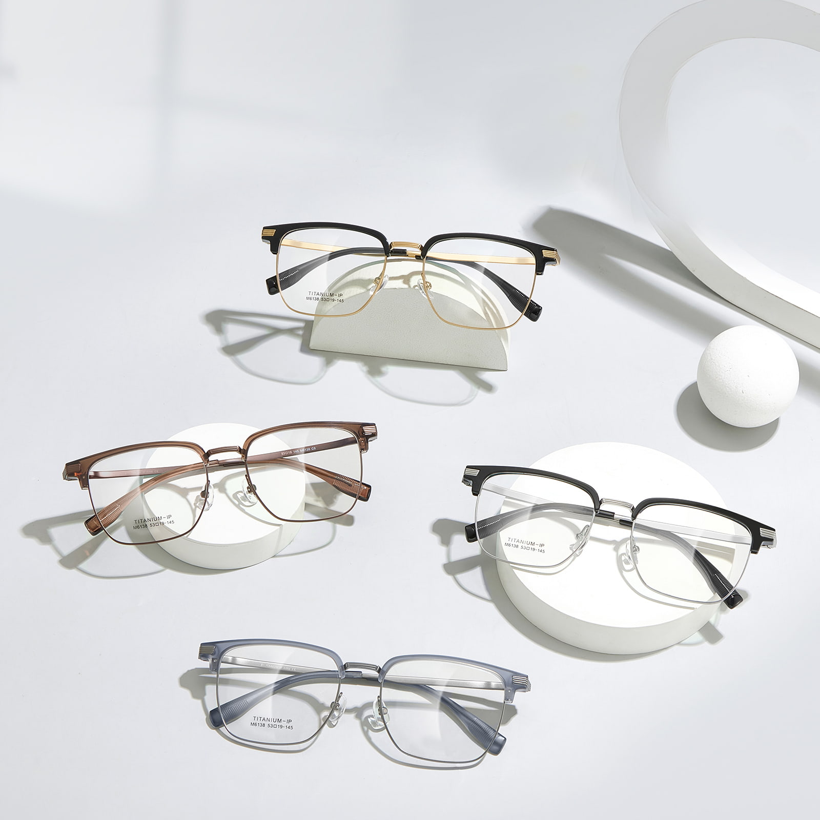 M6138 Gafas de titanio β con relieve estables y resistentes a la corrosión