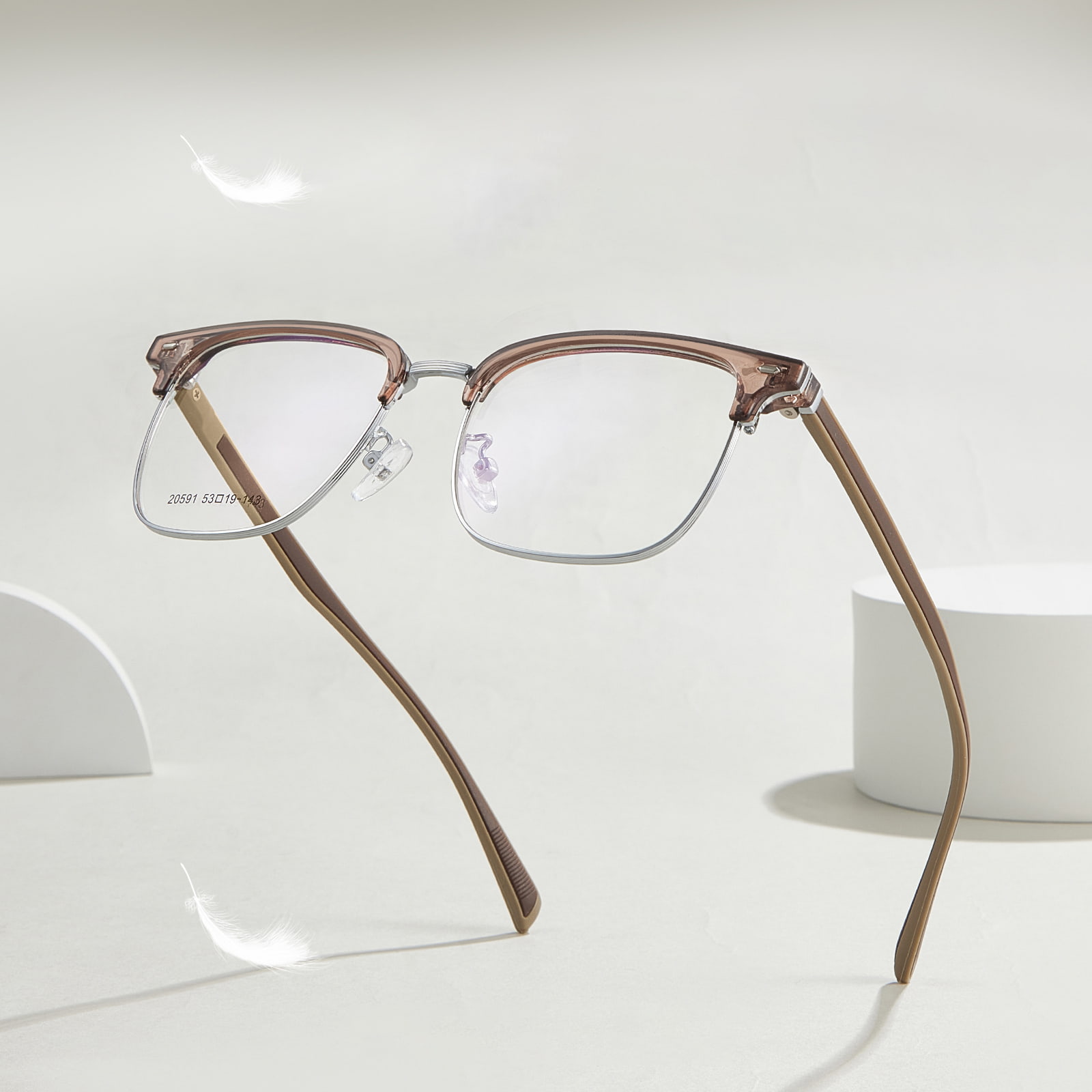 20591 Gafas informales de aleación con patillas de acero y plástico