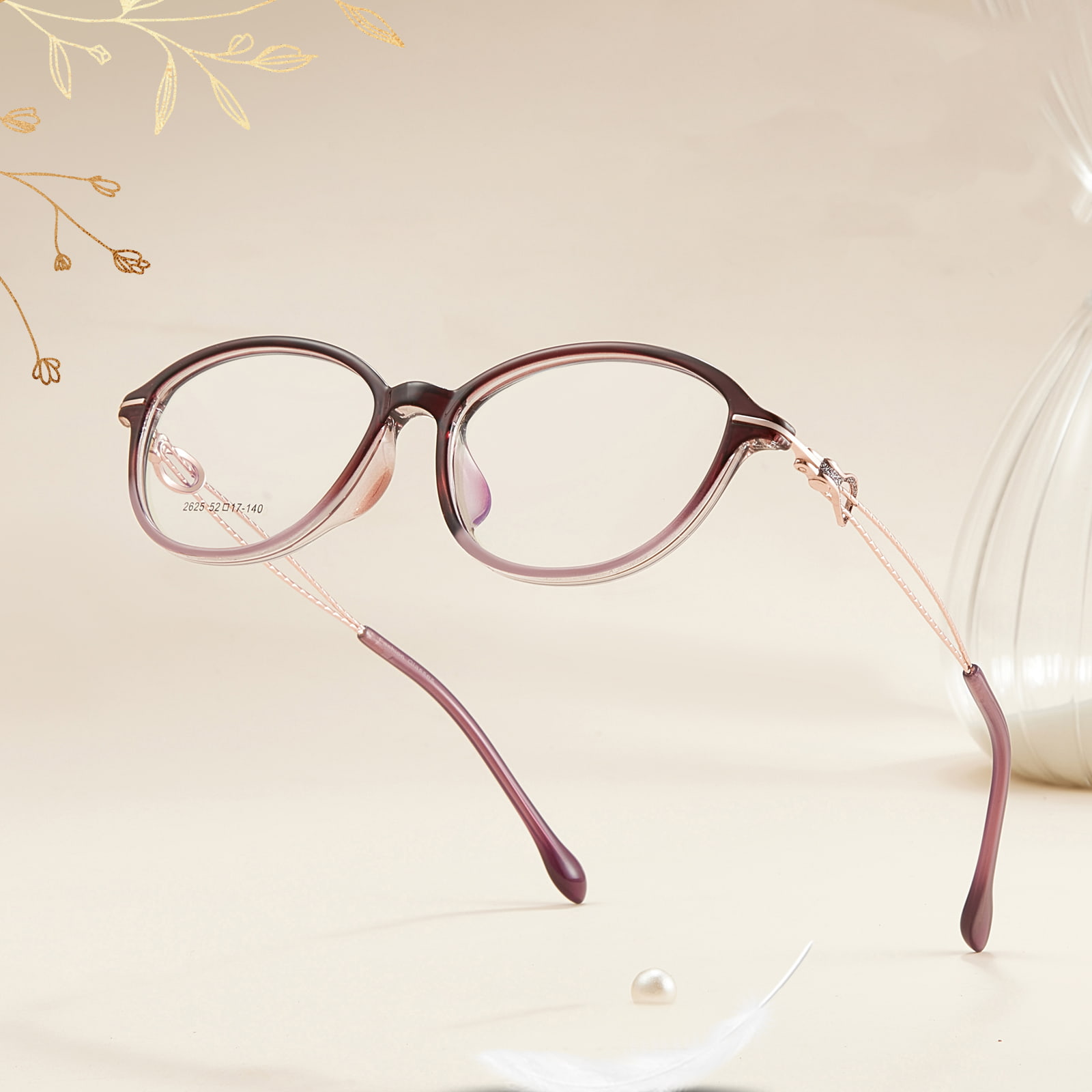 2625 Gafas TR90 con incrustaciones de purpurina resistentes al sudor
