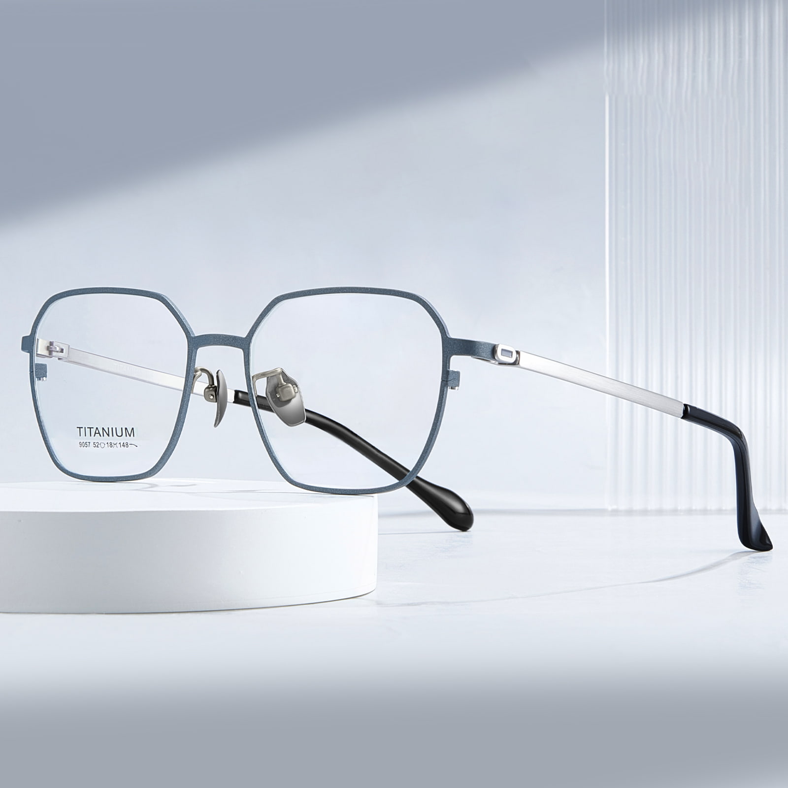 9057 Gafas de titanio puro personalizadas con corte hexagonal
