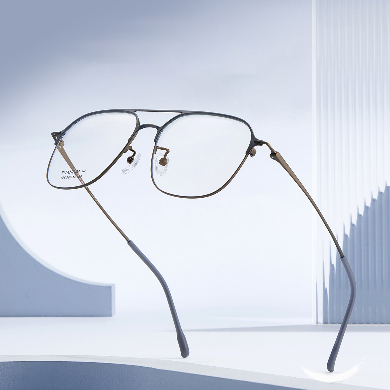 996 Gafas de titanio puro de una sola pieza de doble haz