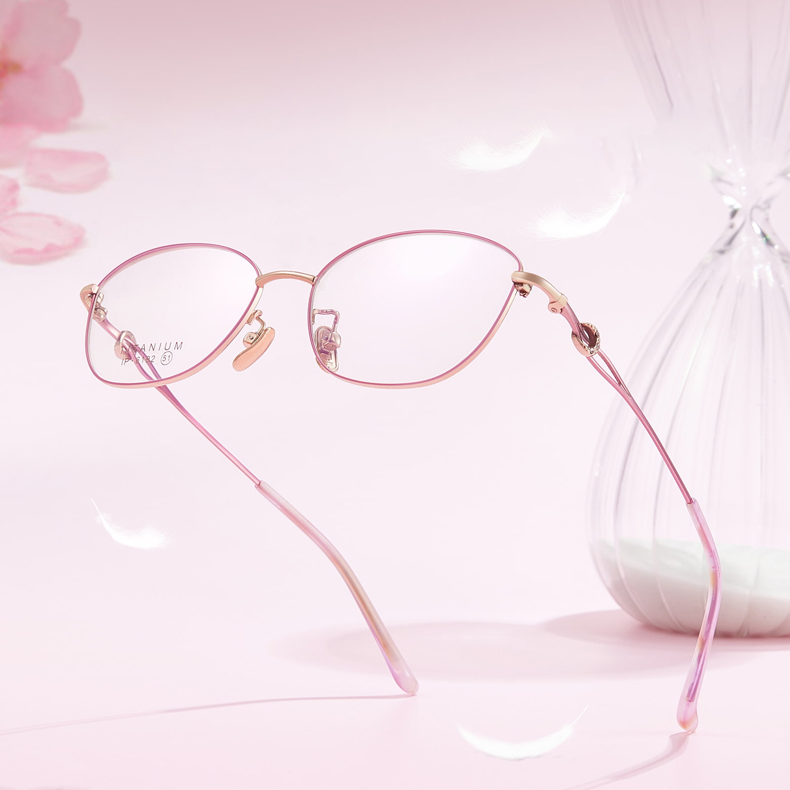6192 Gafas de titanio puro de diamante fino no deformadas con montura pequeña