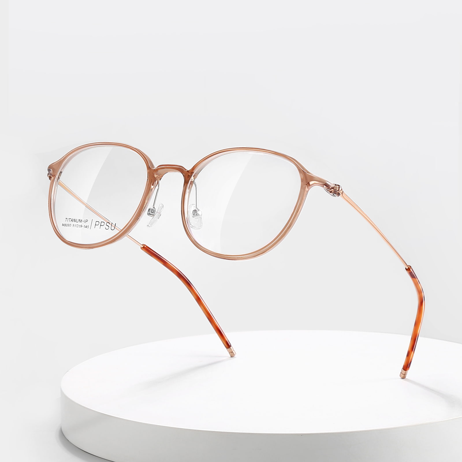 Gafas de titanio β resistentes a altas temperaturas clásicas con montura redonda M8090