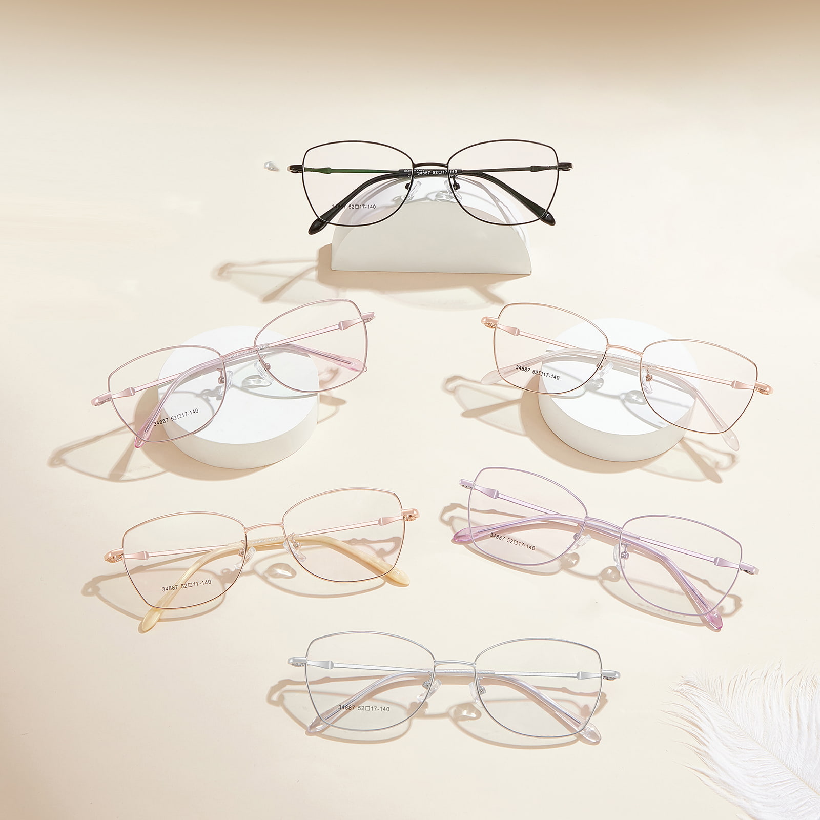 34887 Gafas de aleación cómodas, hipoalergénicas y dulces