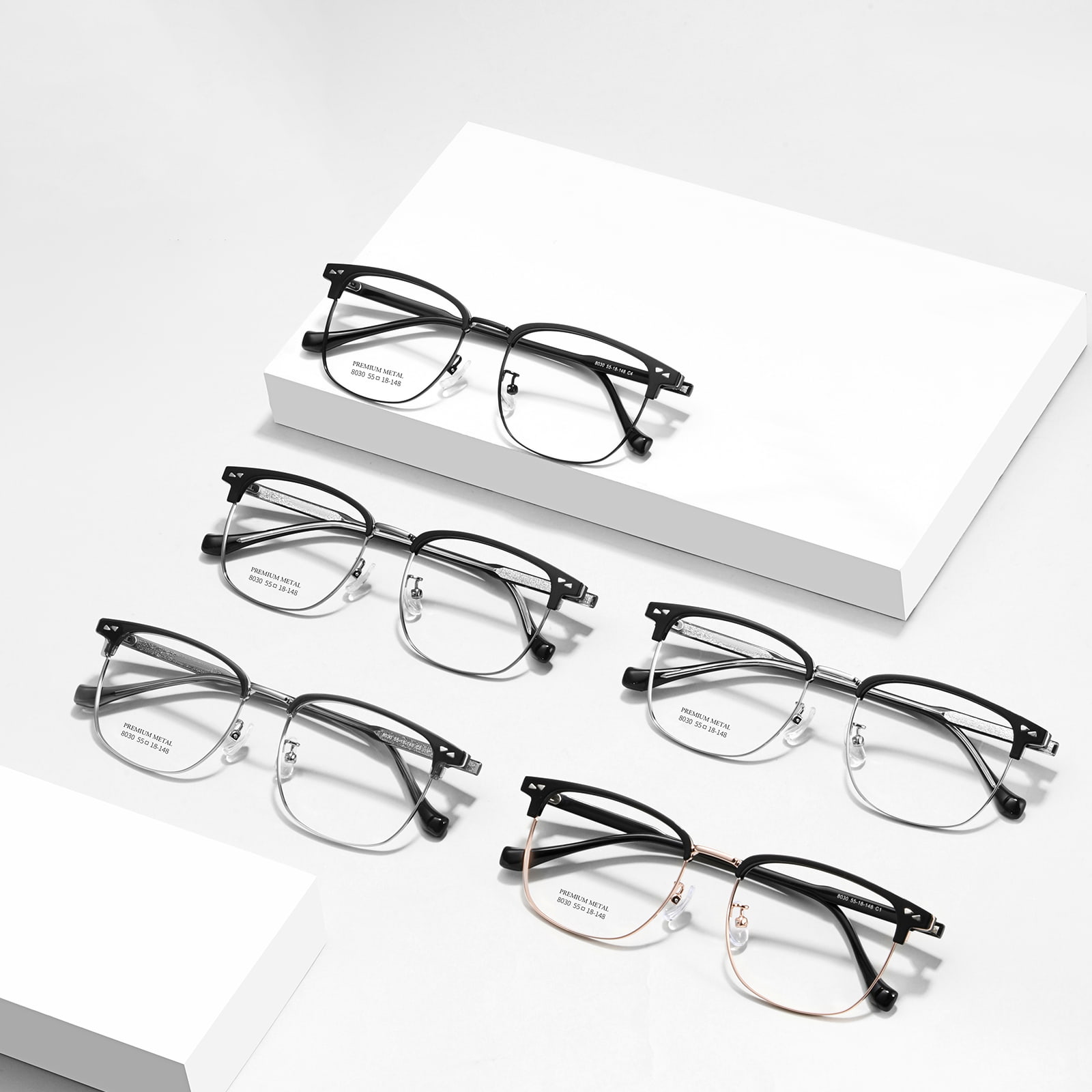 Gafas de aleación con tira de metal integradas para empresas 8030