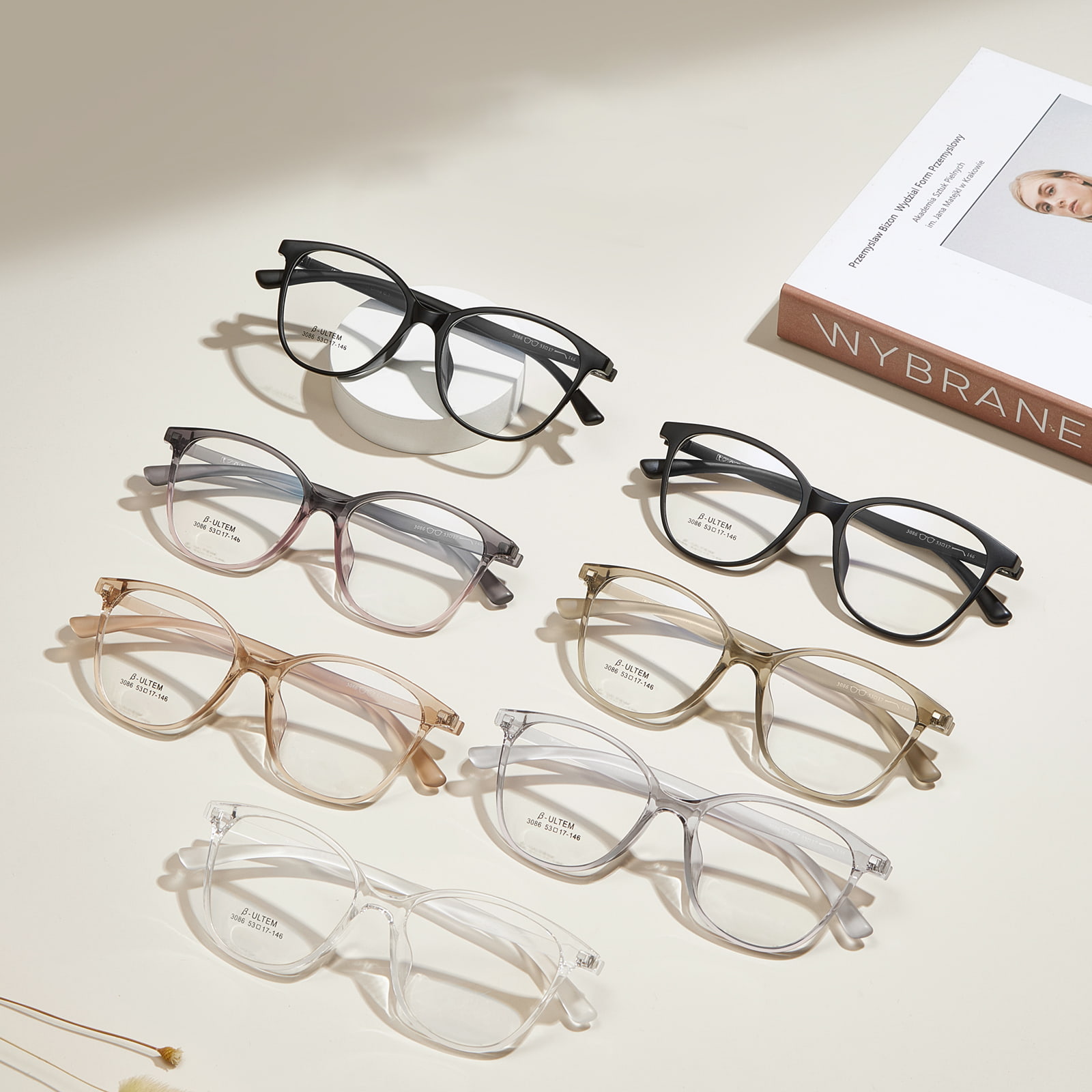 3086 Gafas TR90 retro antideslizantes para todas las formas de rostro