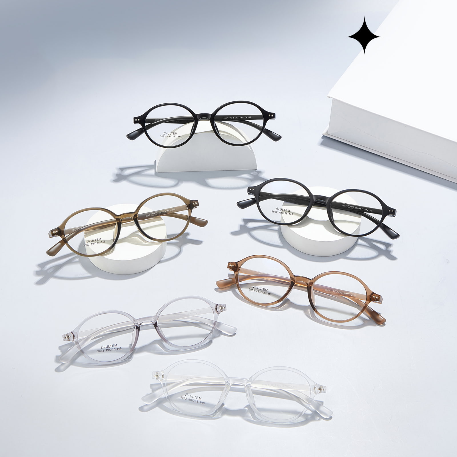 3082 Gafas TR90 sin estrés con montura ovalada