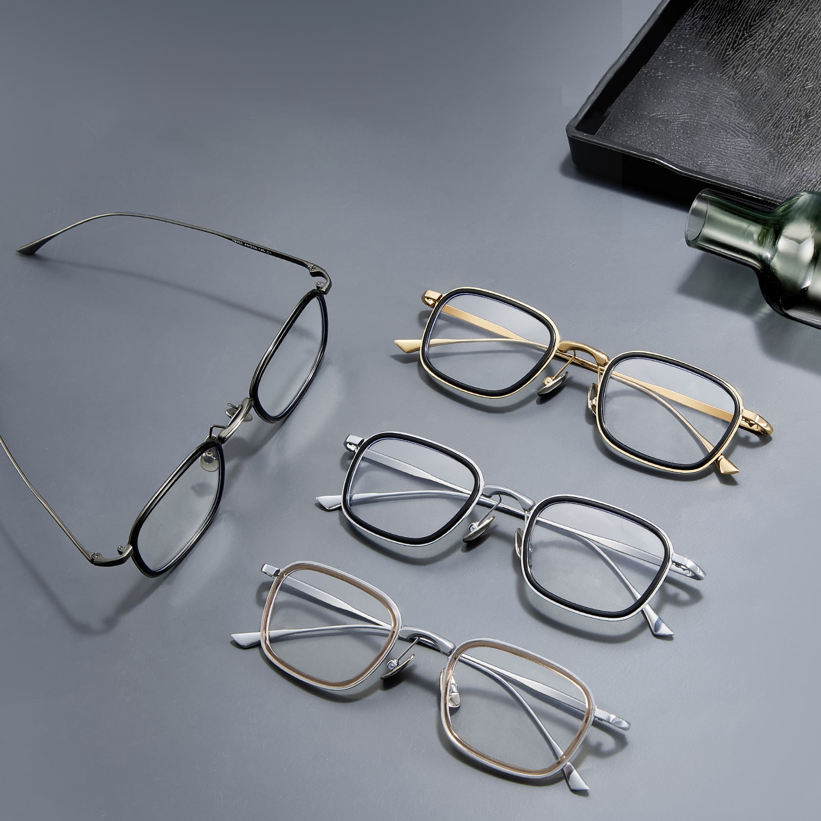 19052 Gafas de titanio puro únicas y sin presión de estilo japonés
