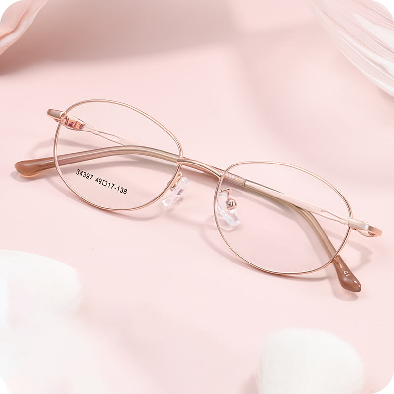 34397 Gafas de aleación de montura completa, ovaladas, para todos los días