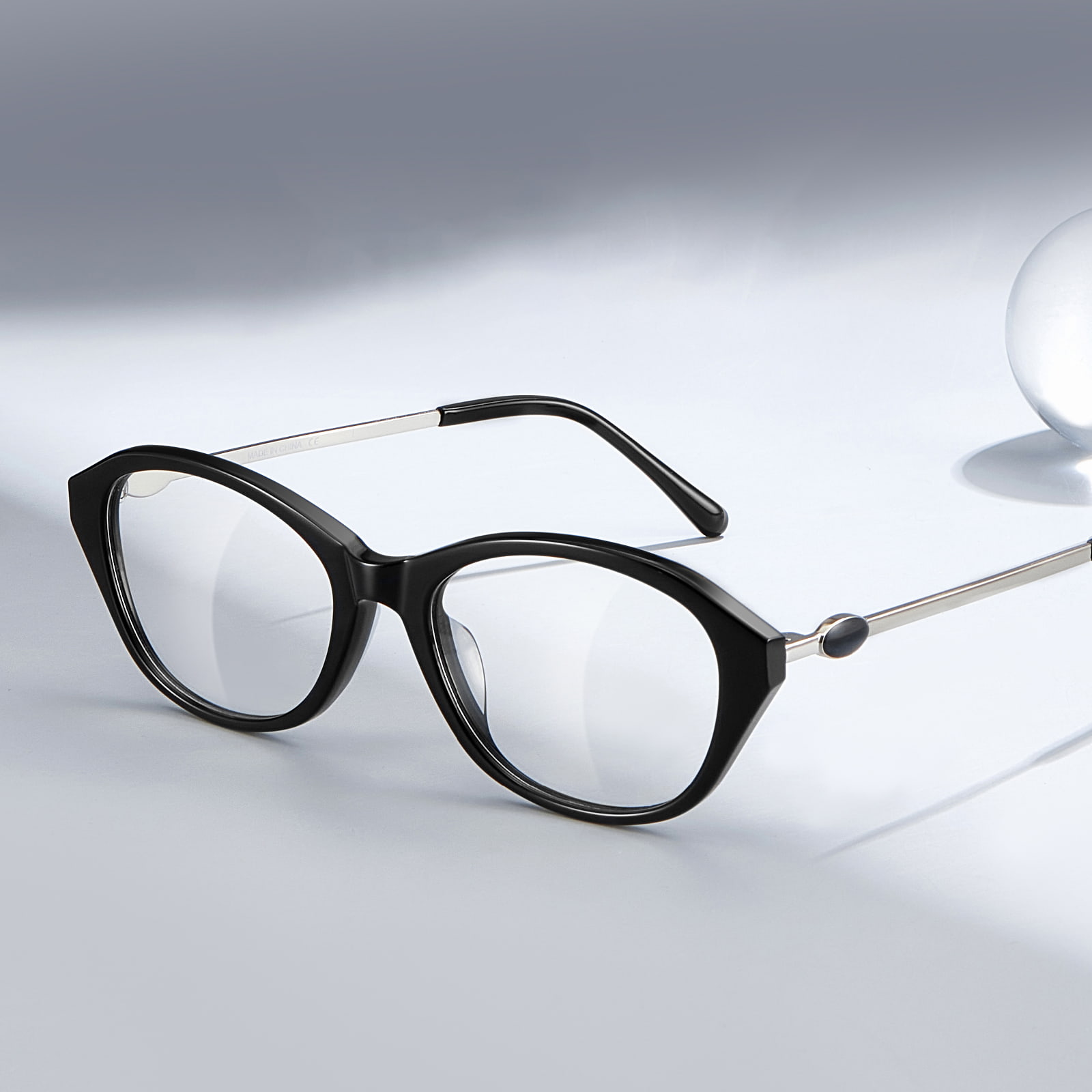 BC2039 Gafas retro de acetato claro tipo ojo de gato