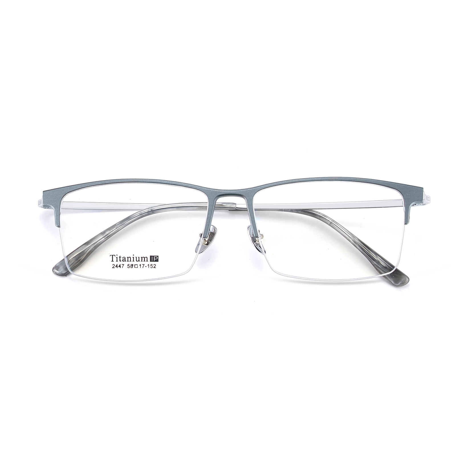 2447 Gafas de magnesio de aluminio con medio marco grande para oficina de computadora