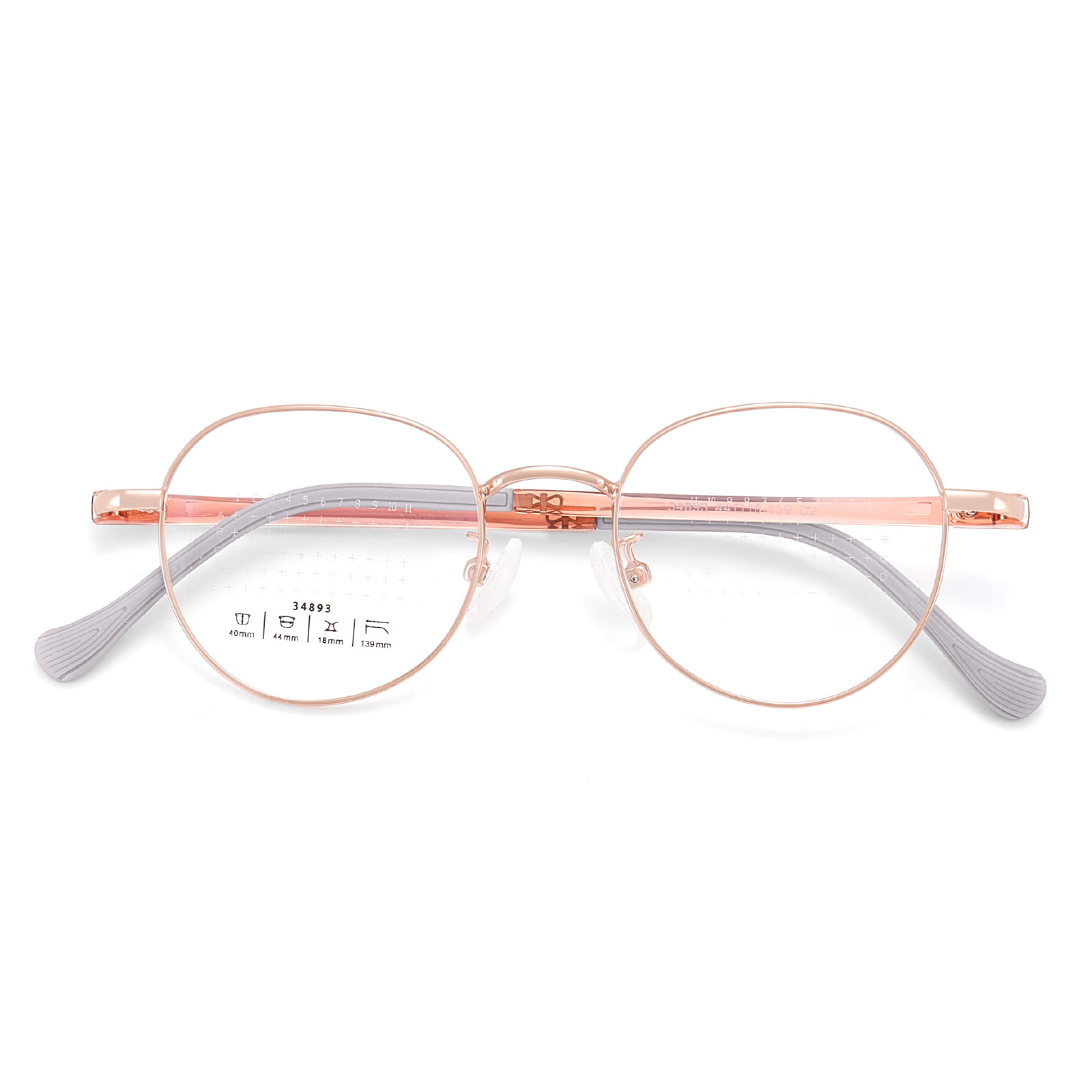 34893 Gafas de aleación con lentes de prevención de desenfoque y montura redonda