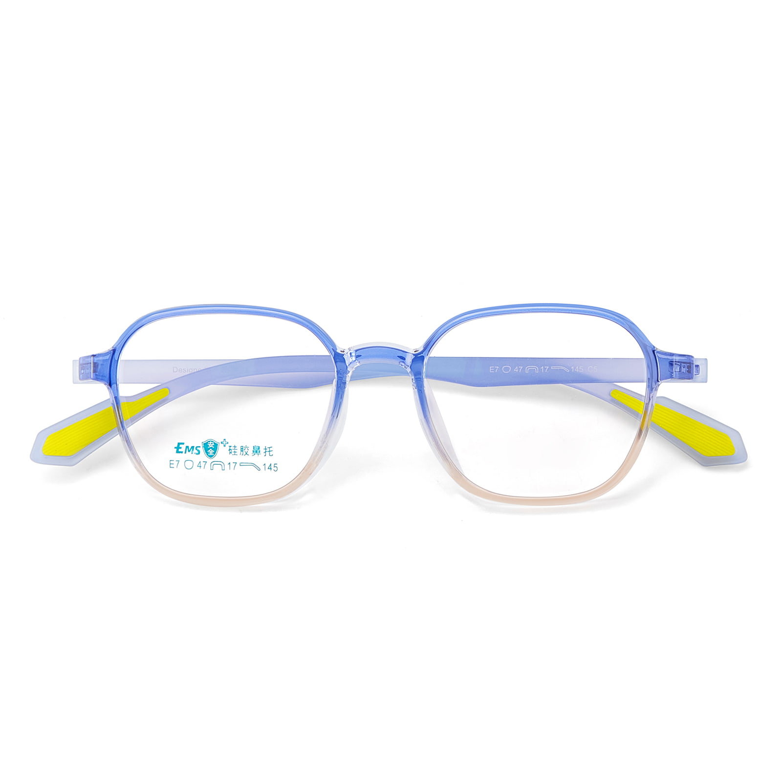 Gafas con almohadilla nasal de silicona suave y montura ancha de color degradado E7