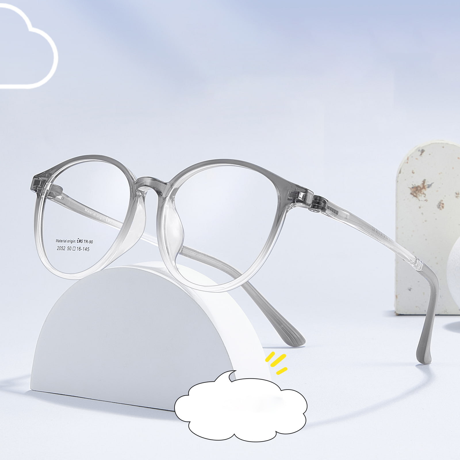 2052 Bisagra de tirachinas ultraligera EMS Almohadillas nasales de silicona suave Gafas
