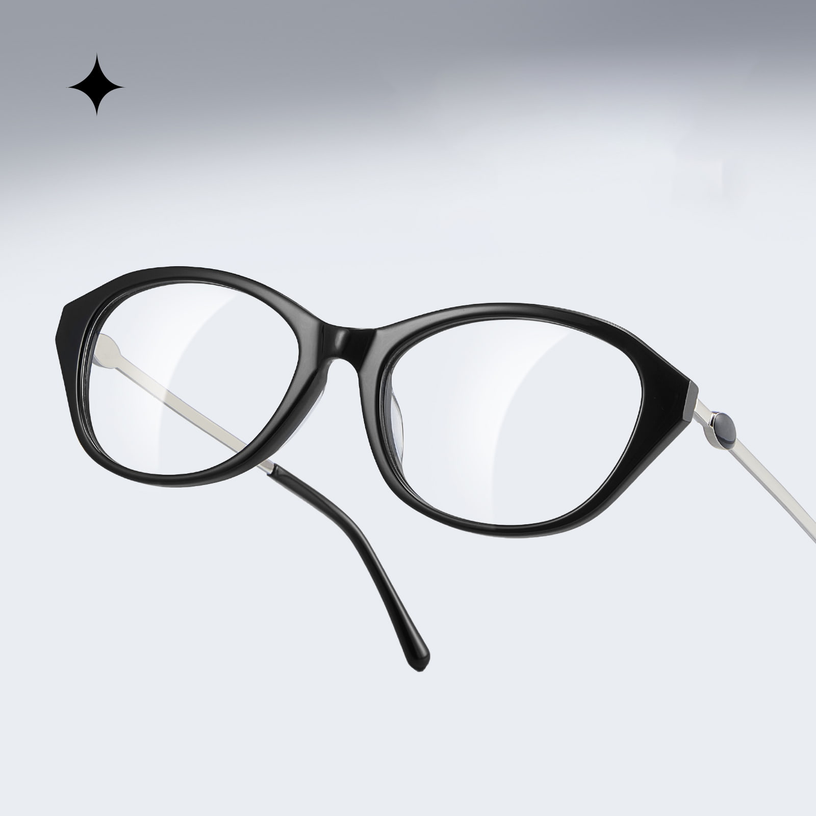 BC2039 Gafas retro de acetato claro tipo ojo de gato